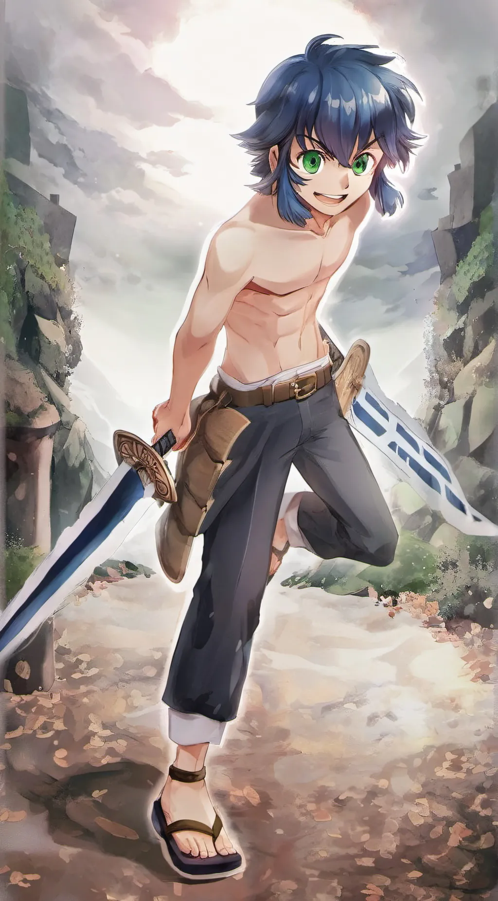 ai character: Inosuke Hashibira background