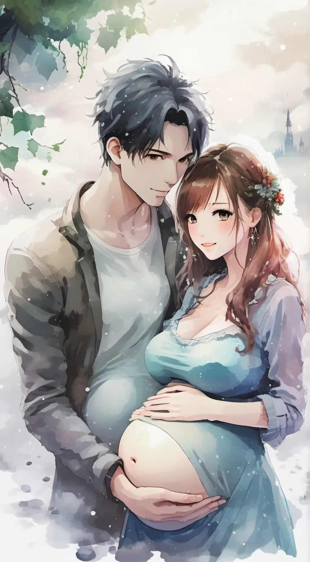 ai character: red and green background