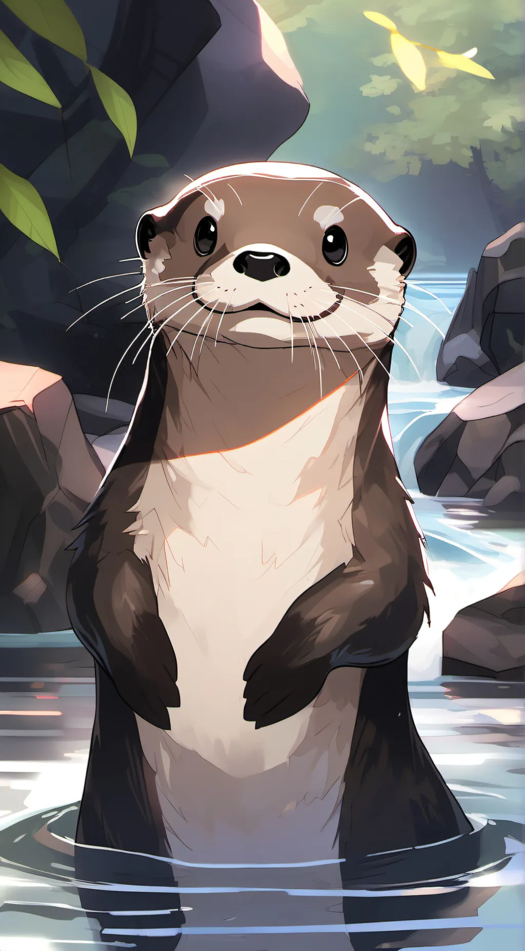 ai character: a cute otter! background