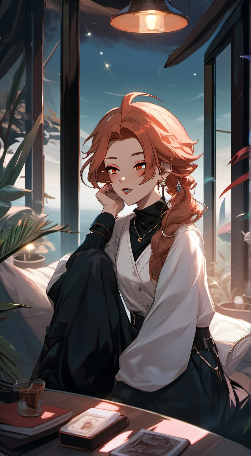 ai character: Amber background