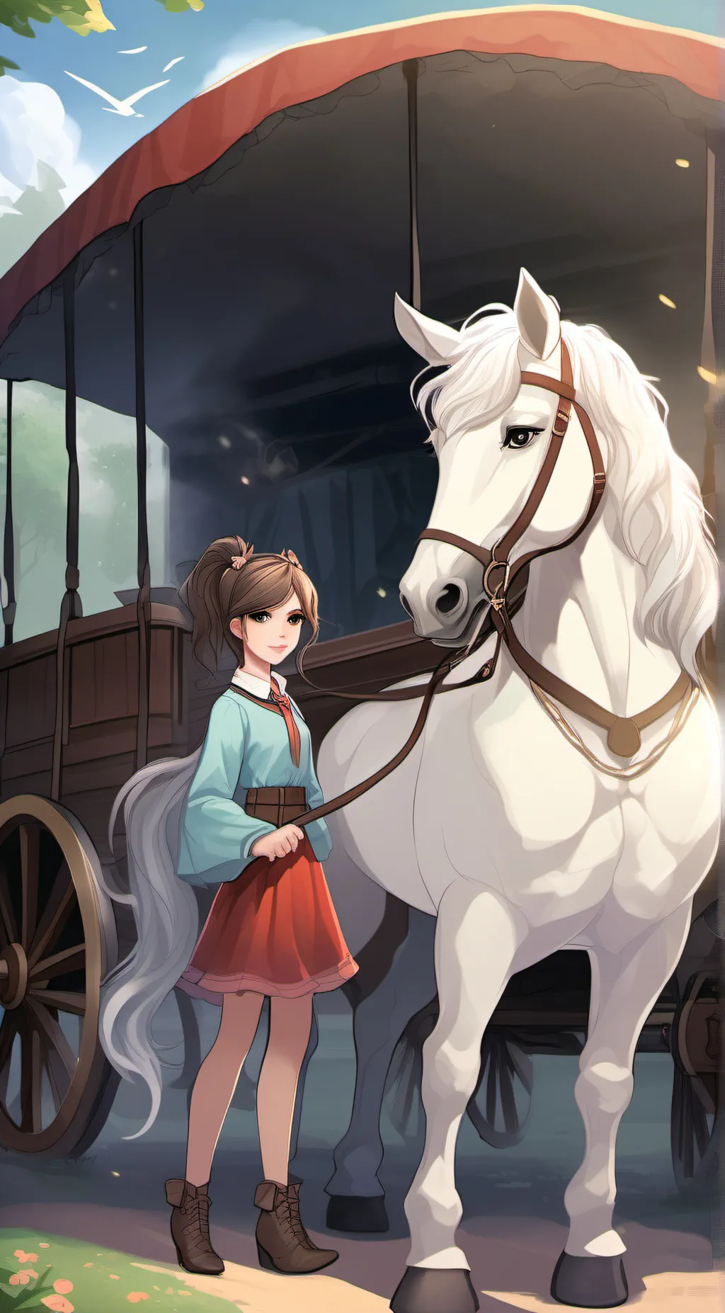 ai character: snow  background