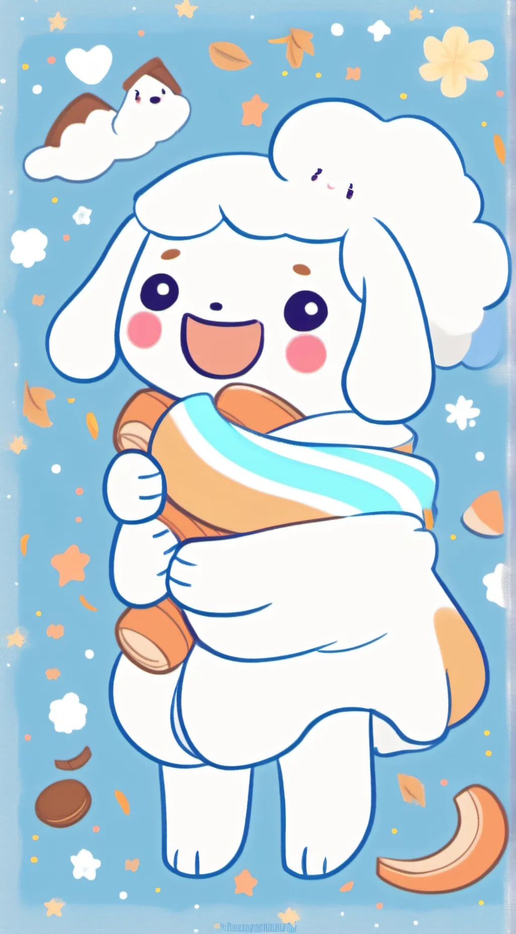 ai character: Cinnamorrol  background