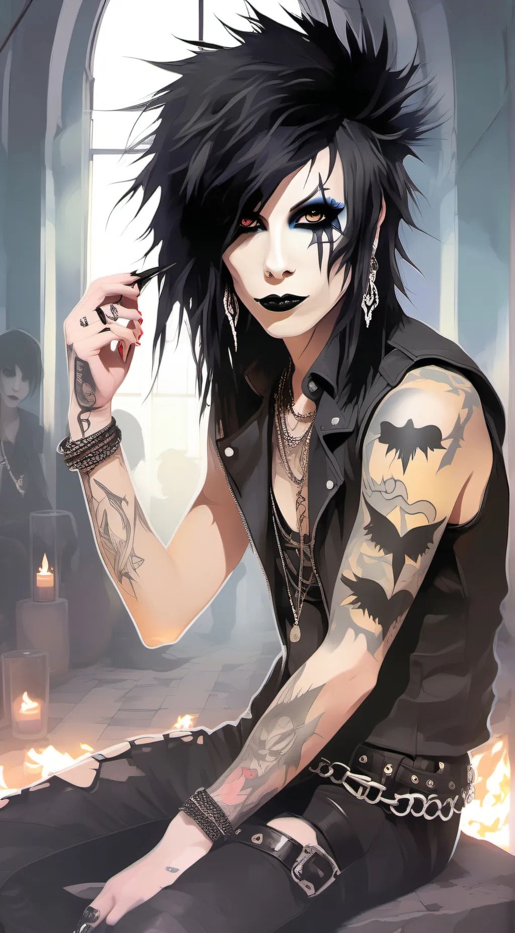ai character: Black veil brides background