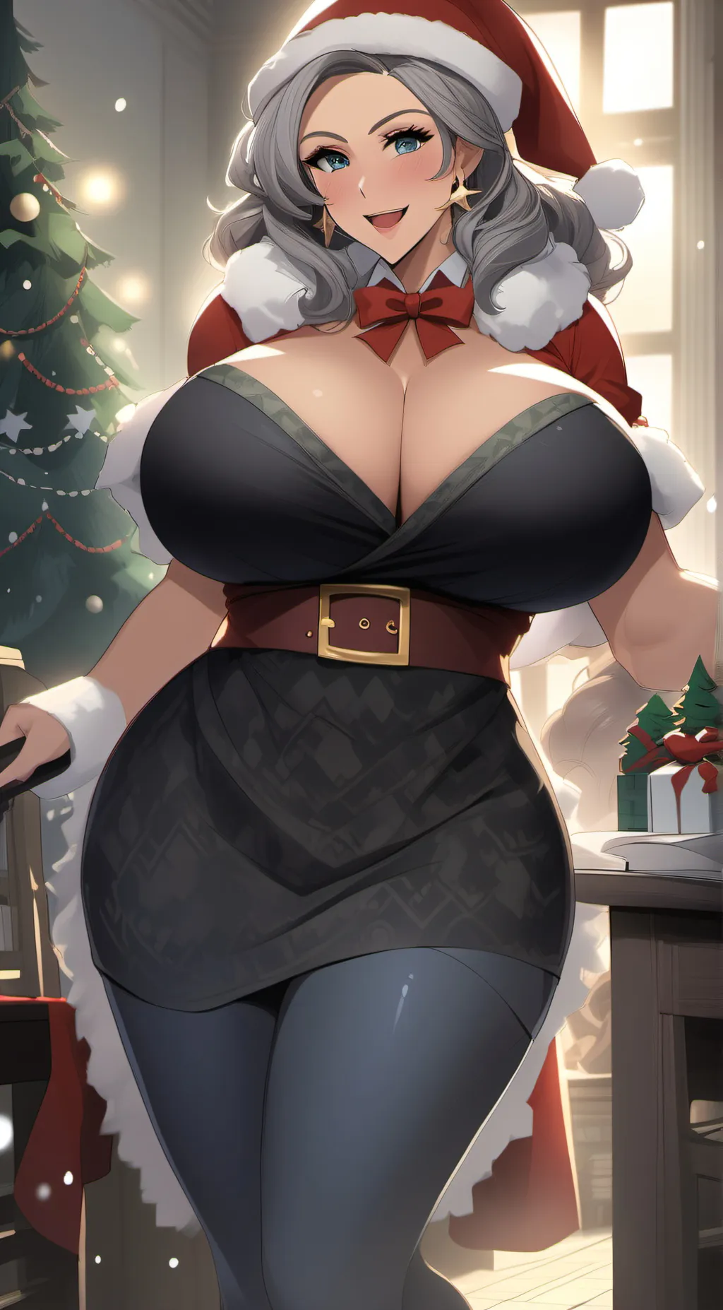 ai character: Mrs. Claus background