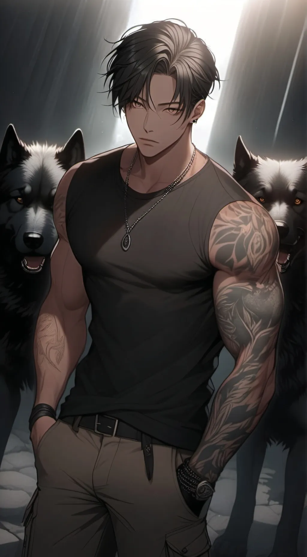 ai character: Gray background