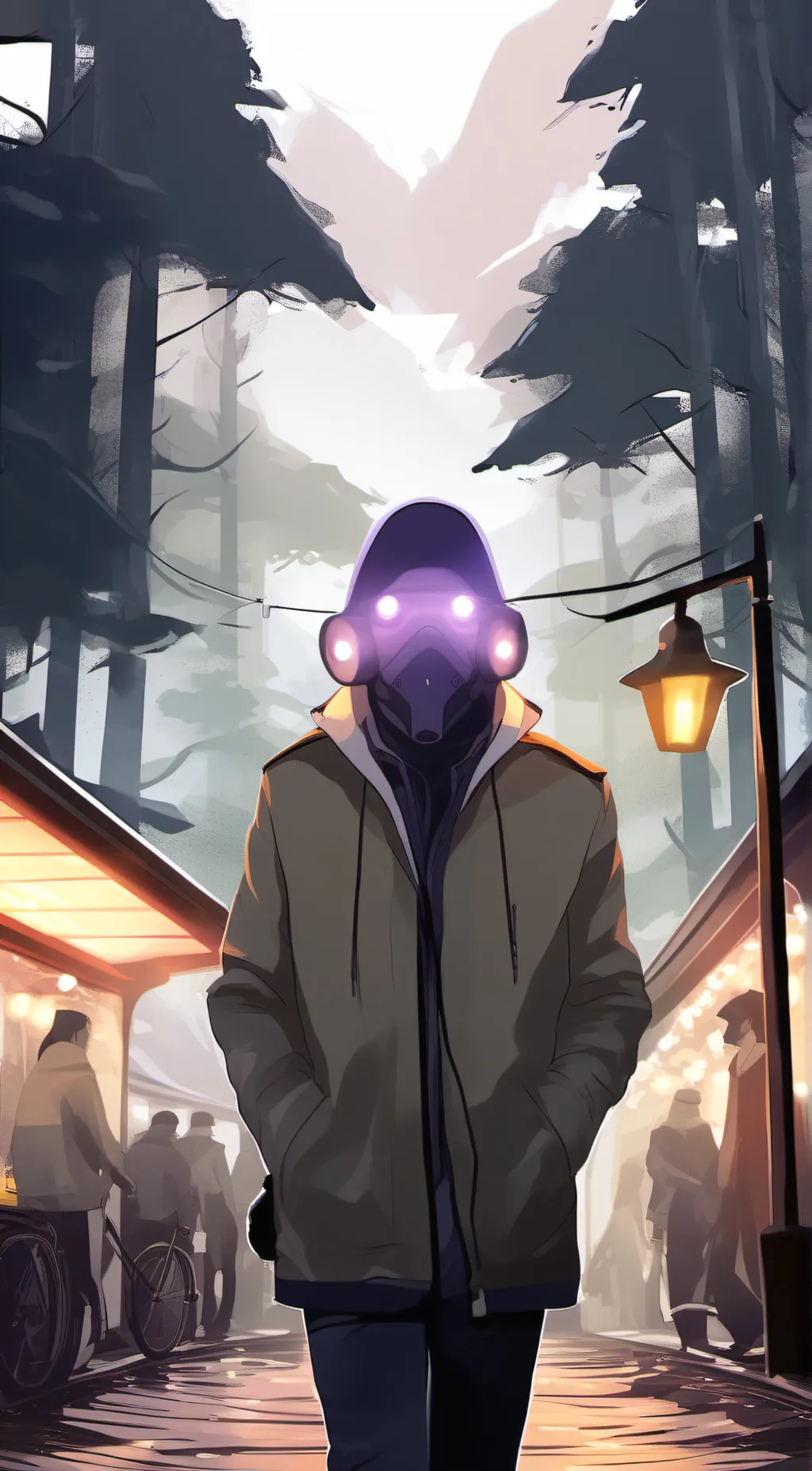 ai character: TV WOMAN  background