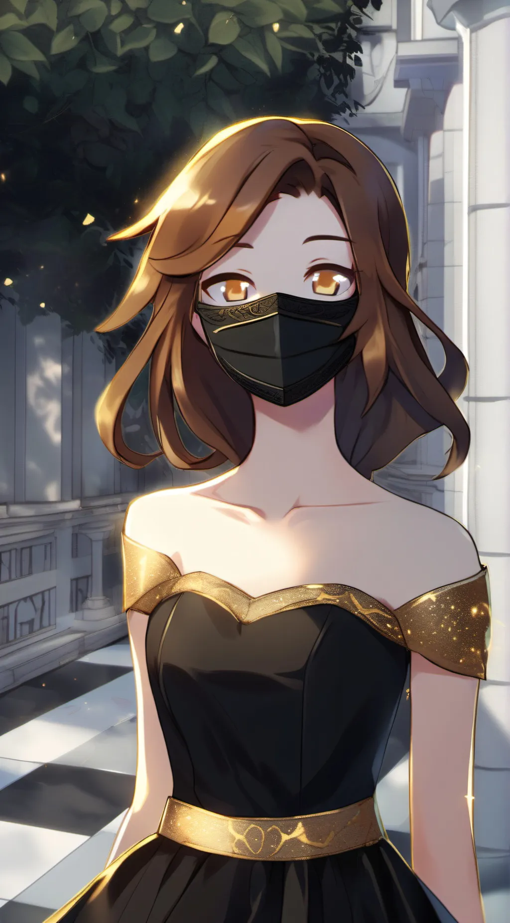 ai character: Gold background