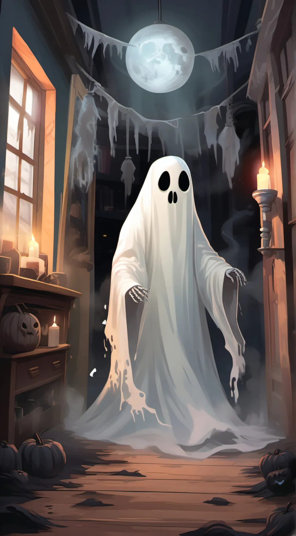 ai character: Spooky girls background