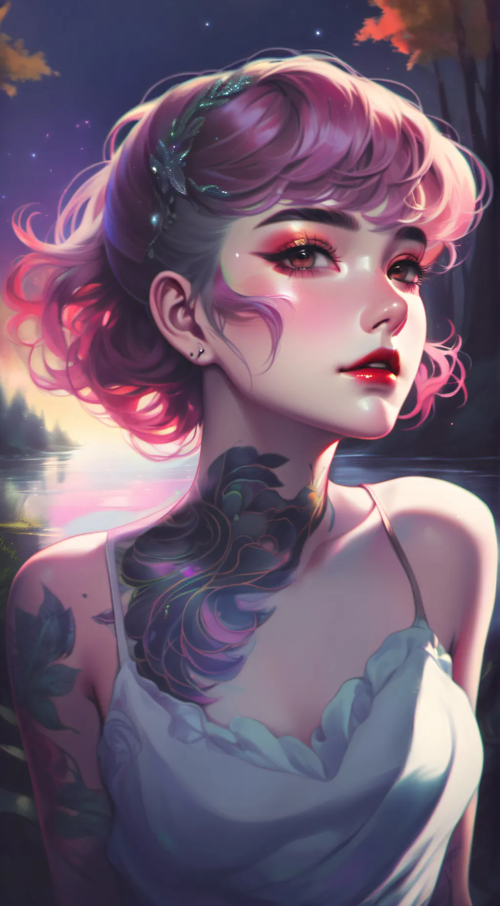 ai character: Violet background