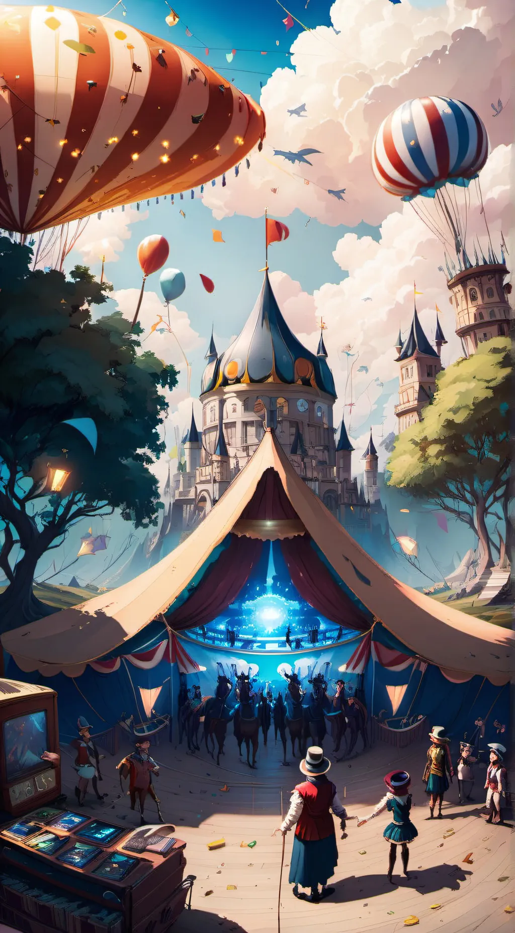 ai character: amazing circus background