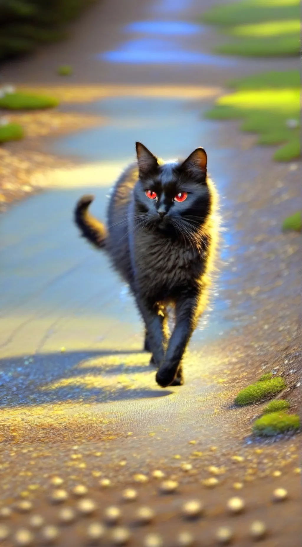 ai character: Black cat background