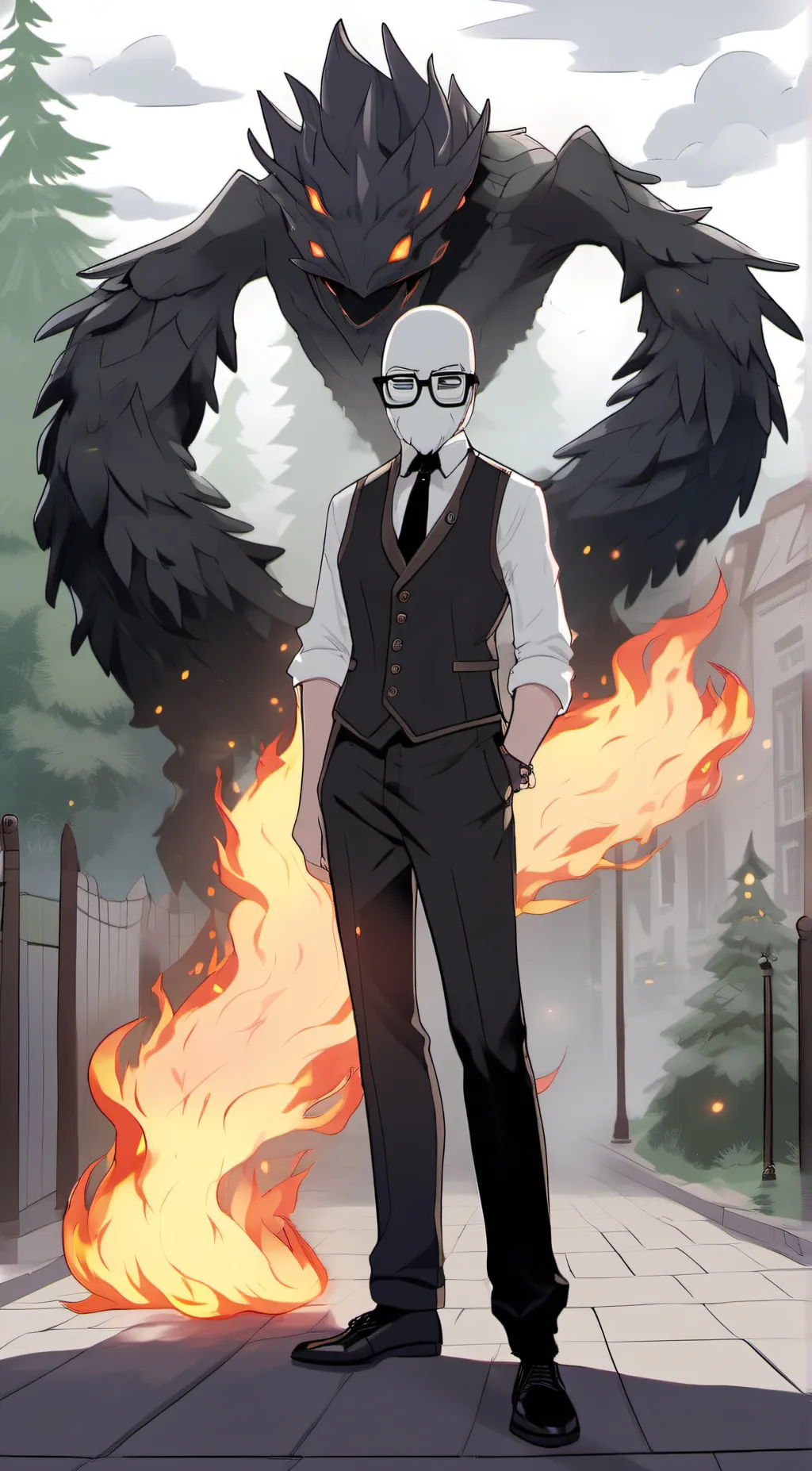 ai character: Grillby background
