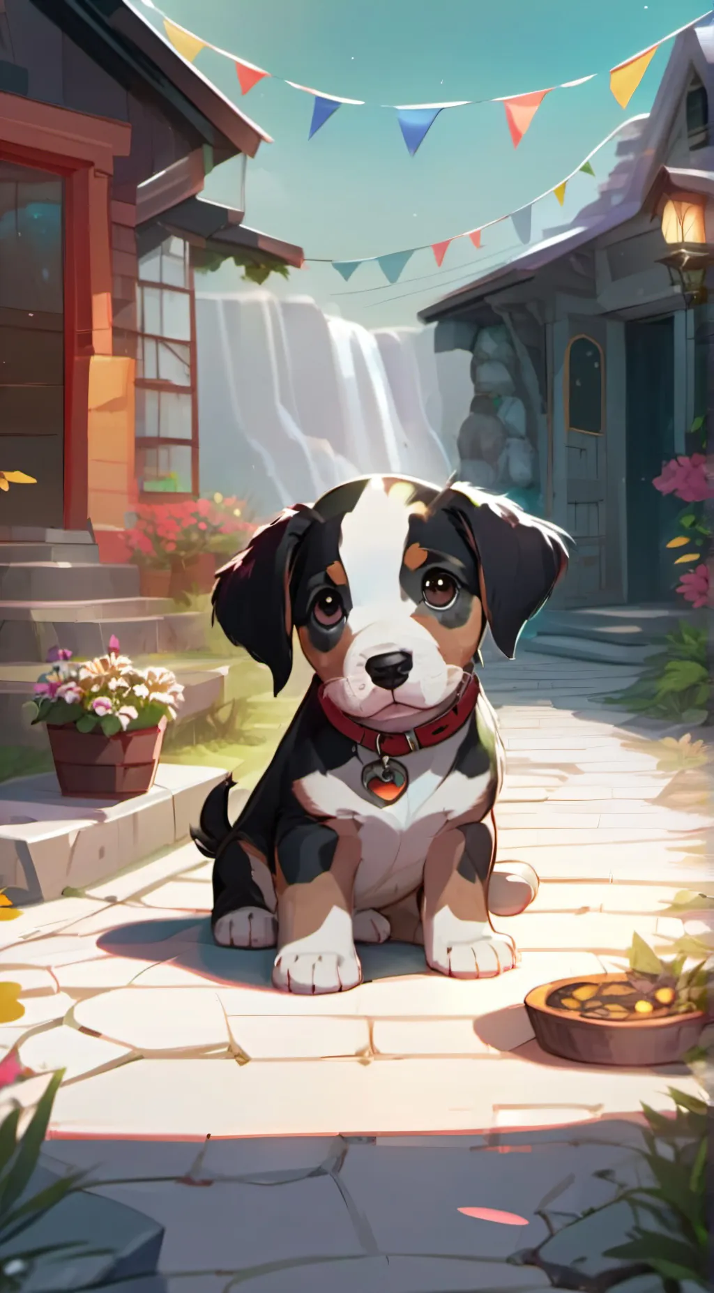ai character: cute lil dog background
