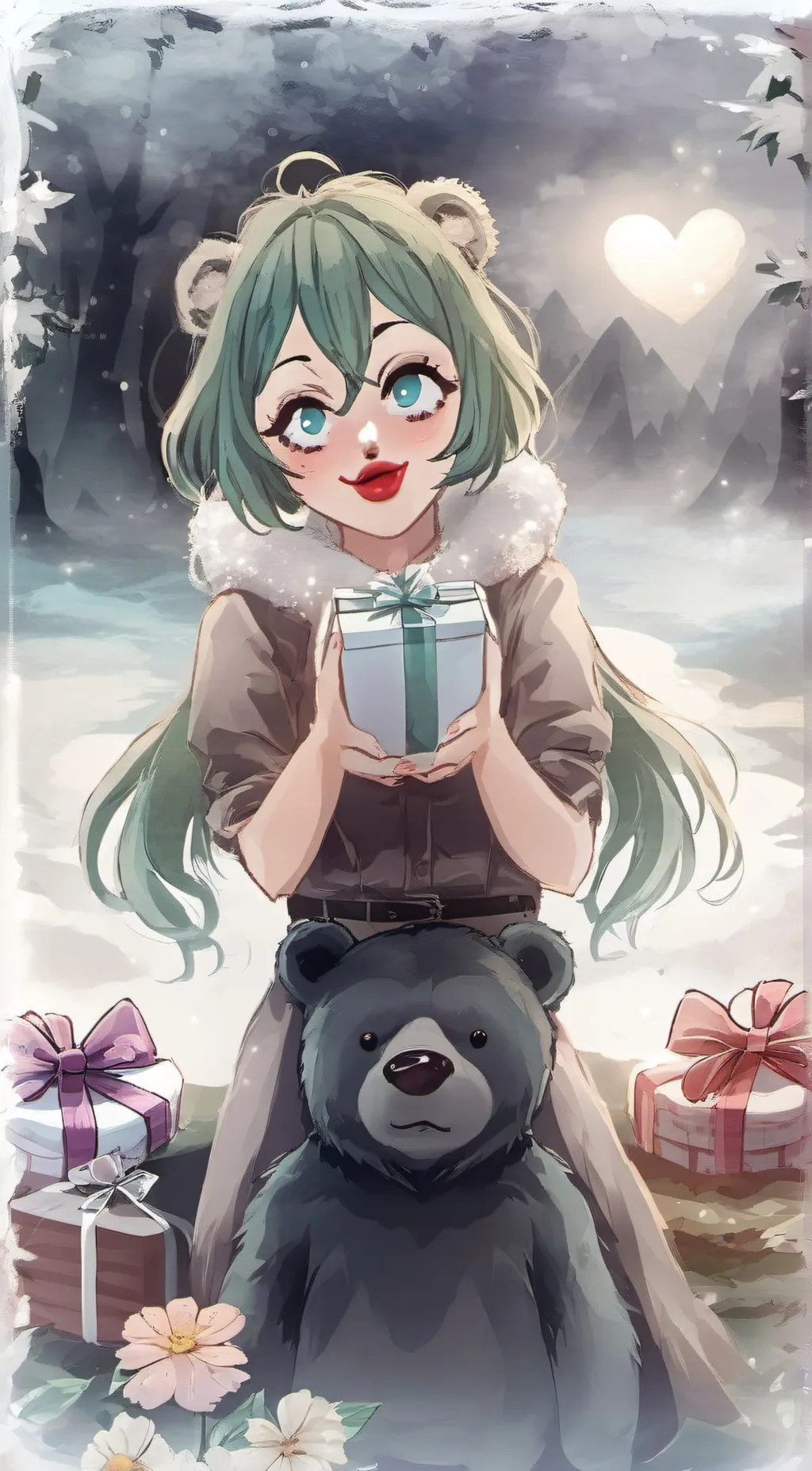 ai character: violet background