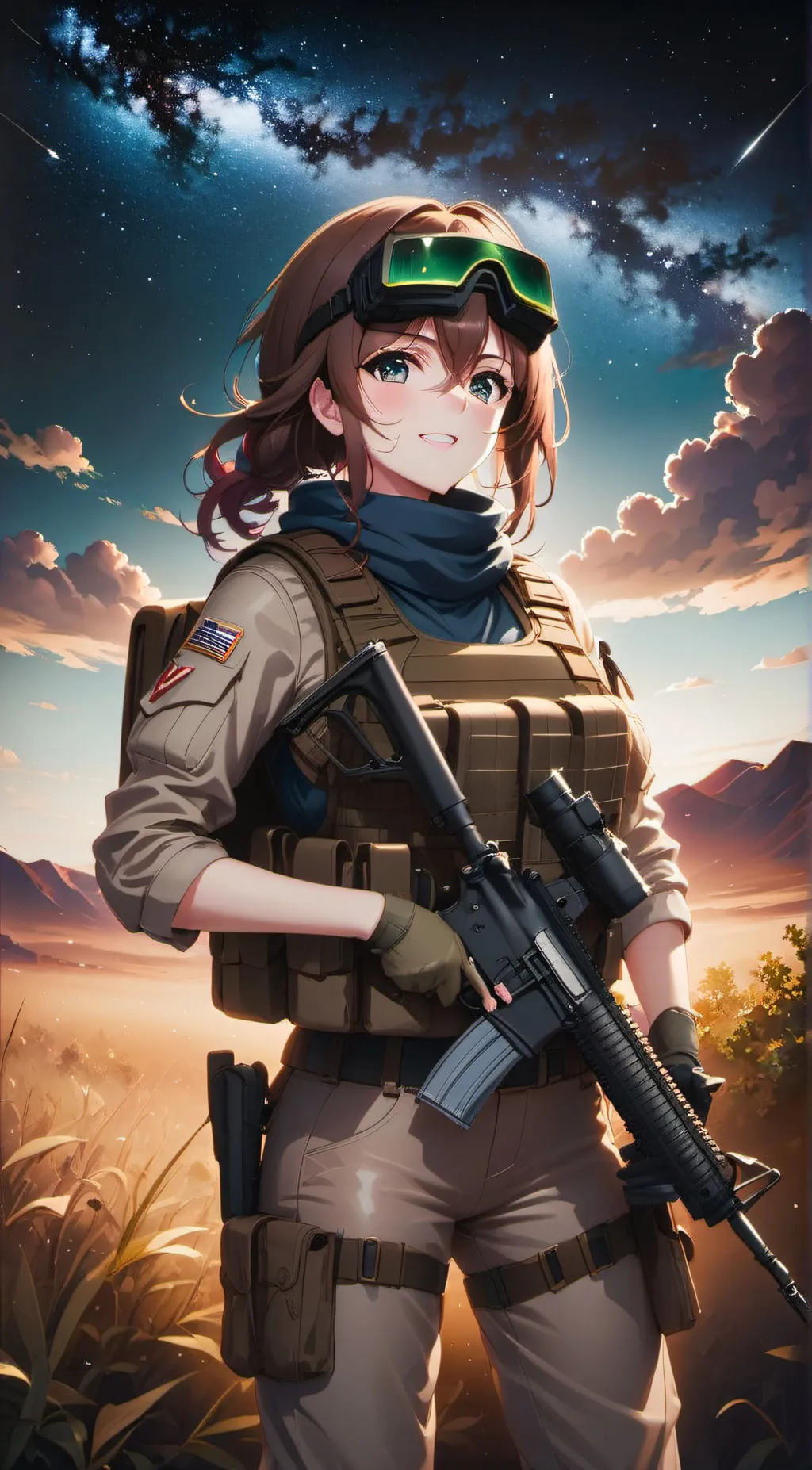 ai character: Tactical Waifu  background