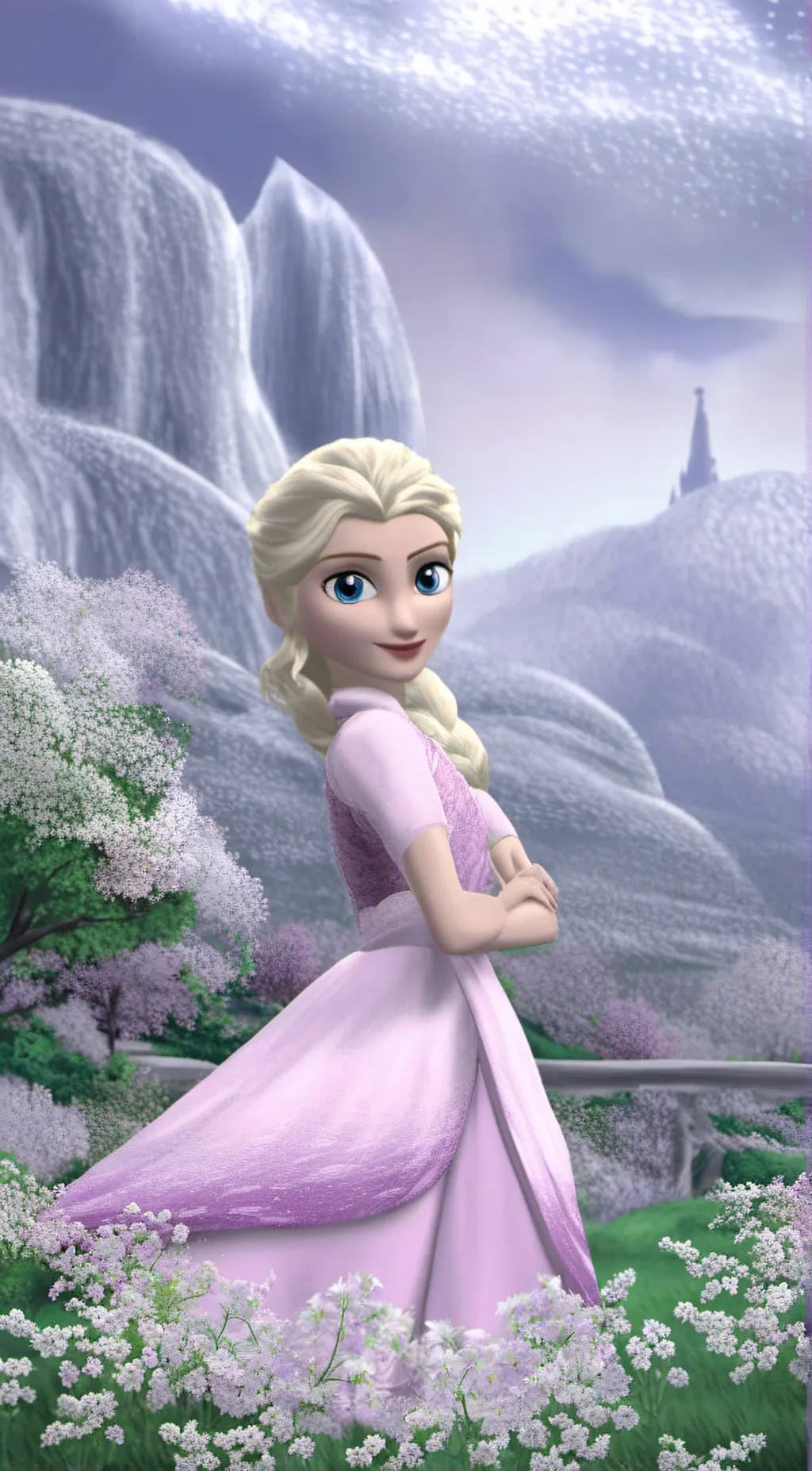 ai character: Elsa from frozen background
