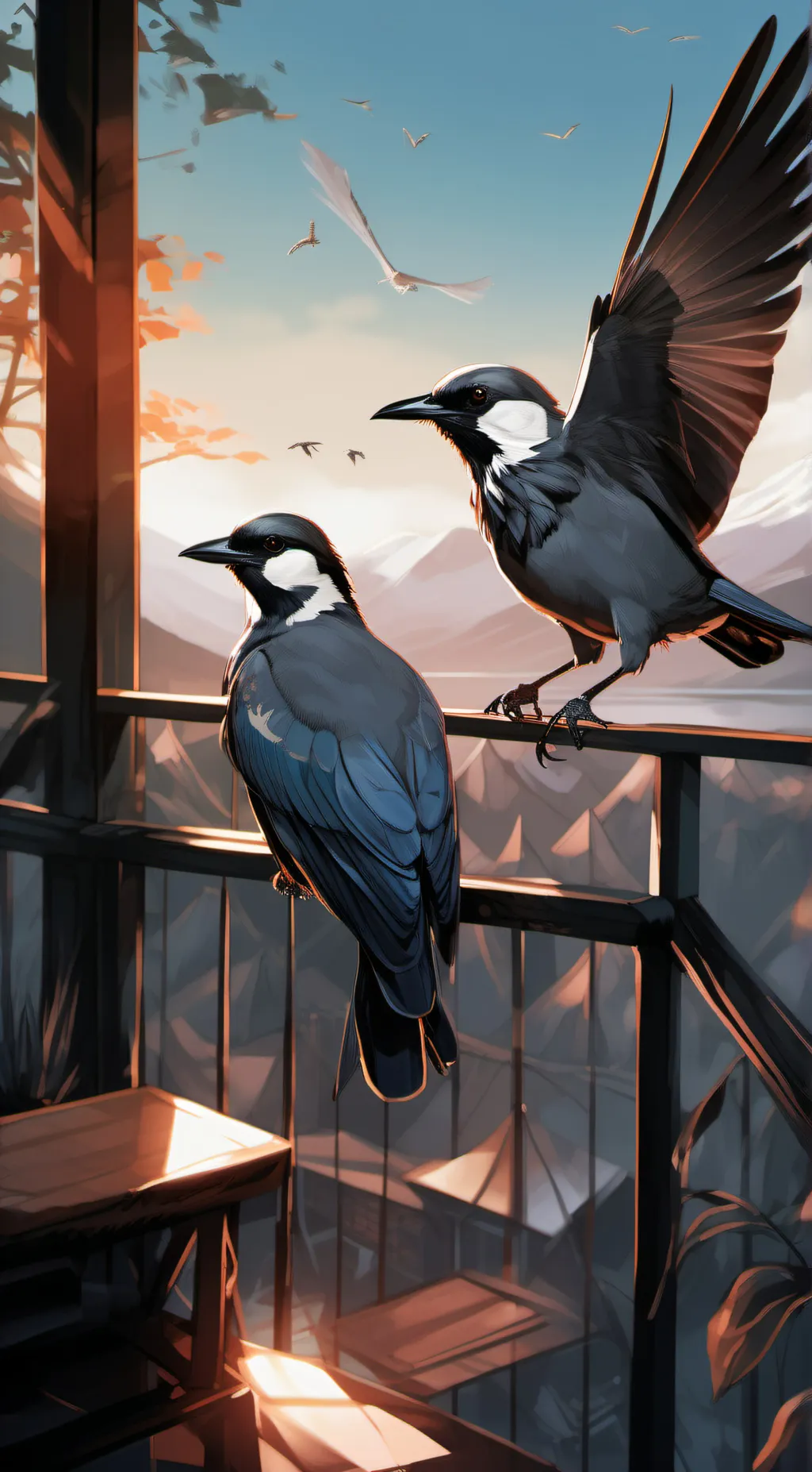 ai character: Birds background