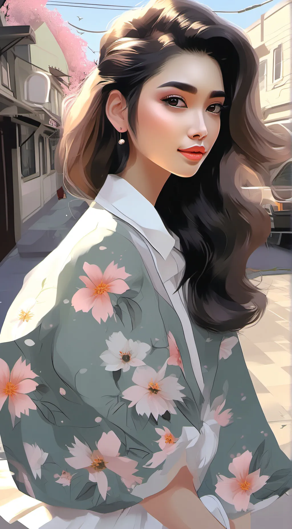 ai character: blossom background