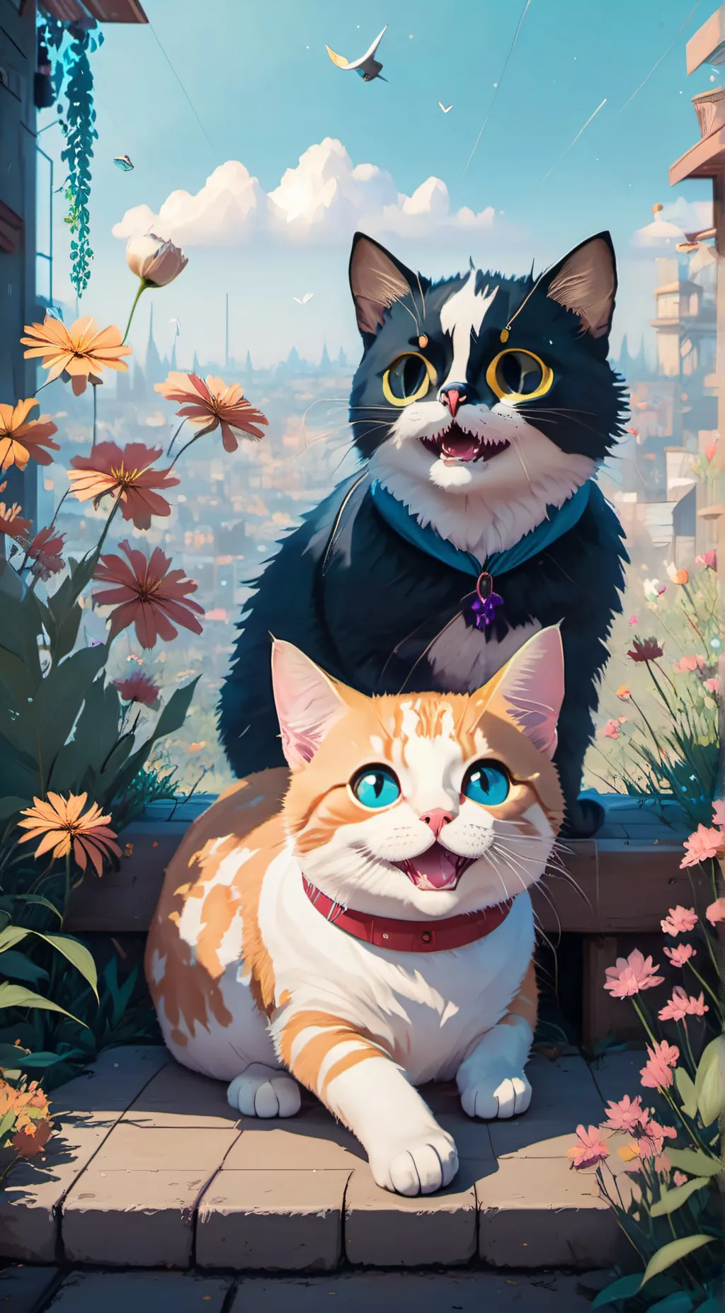 ai character: owl and honey bee background