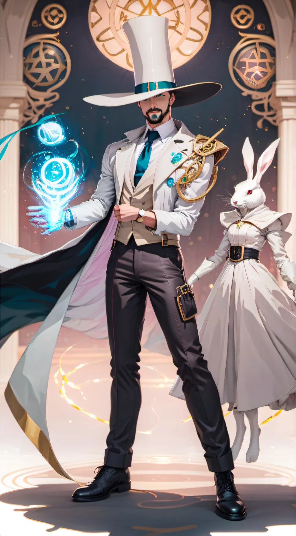 ai character: William rabbit background