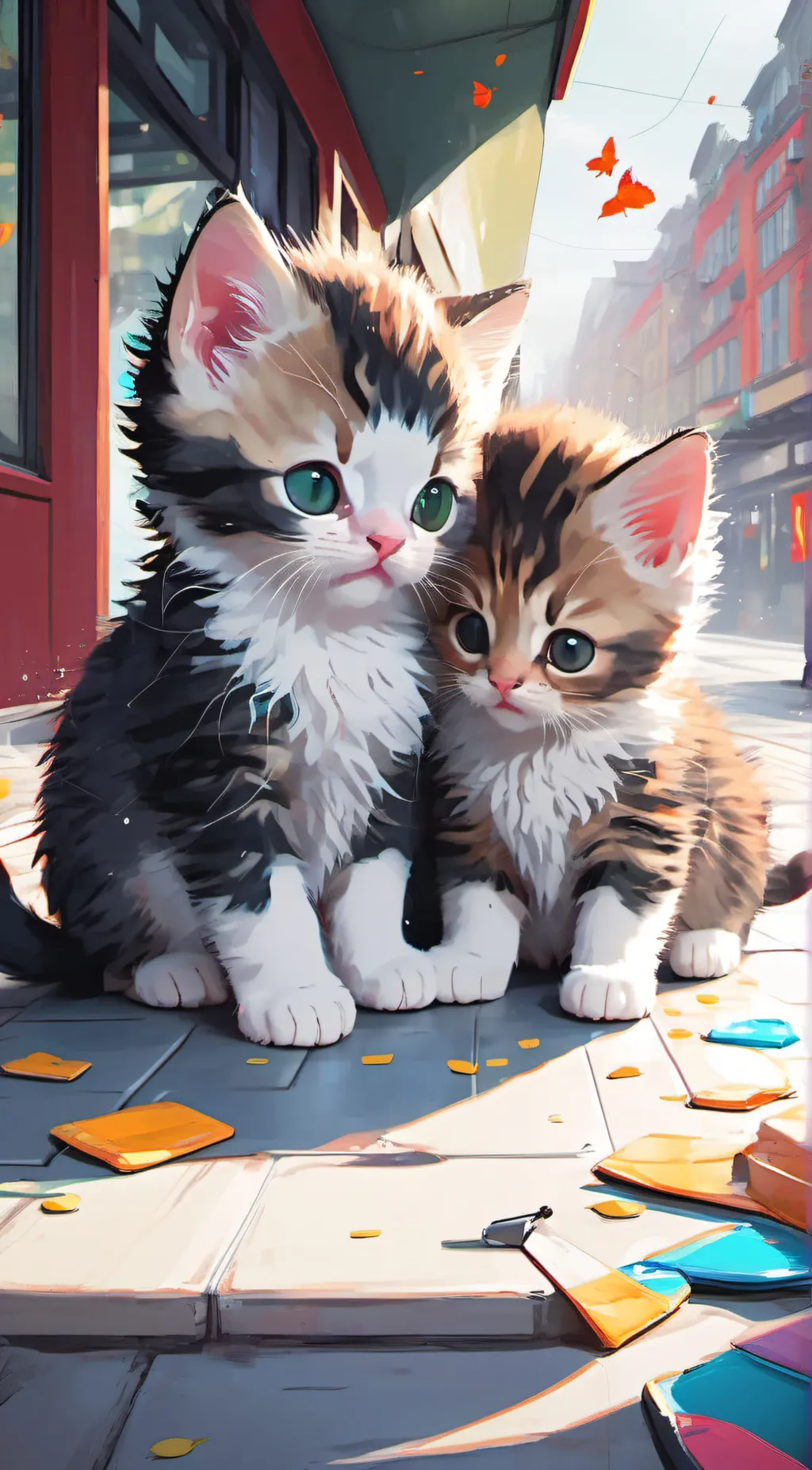 ai character: his two cute kitts background