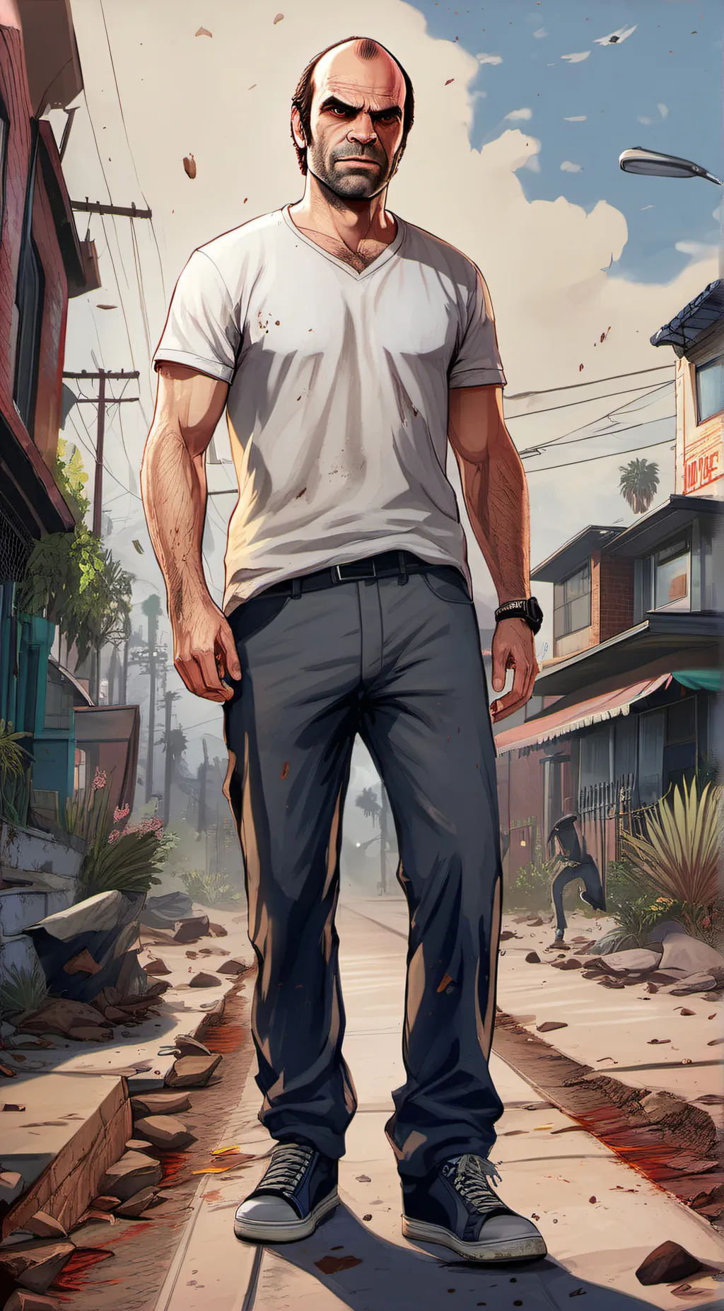 ai character: Trevor Philips  background