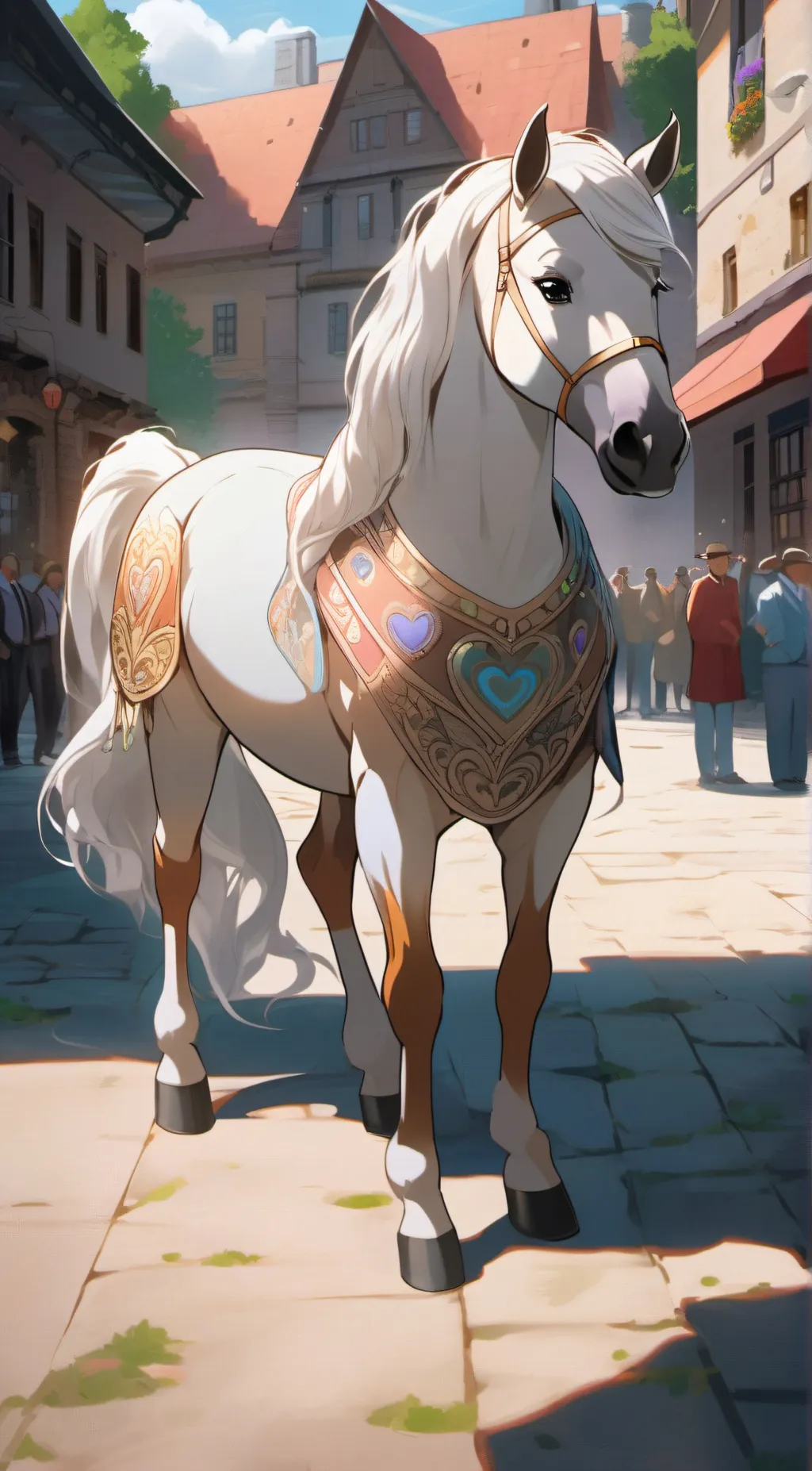 ai character: Hearts background