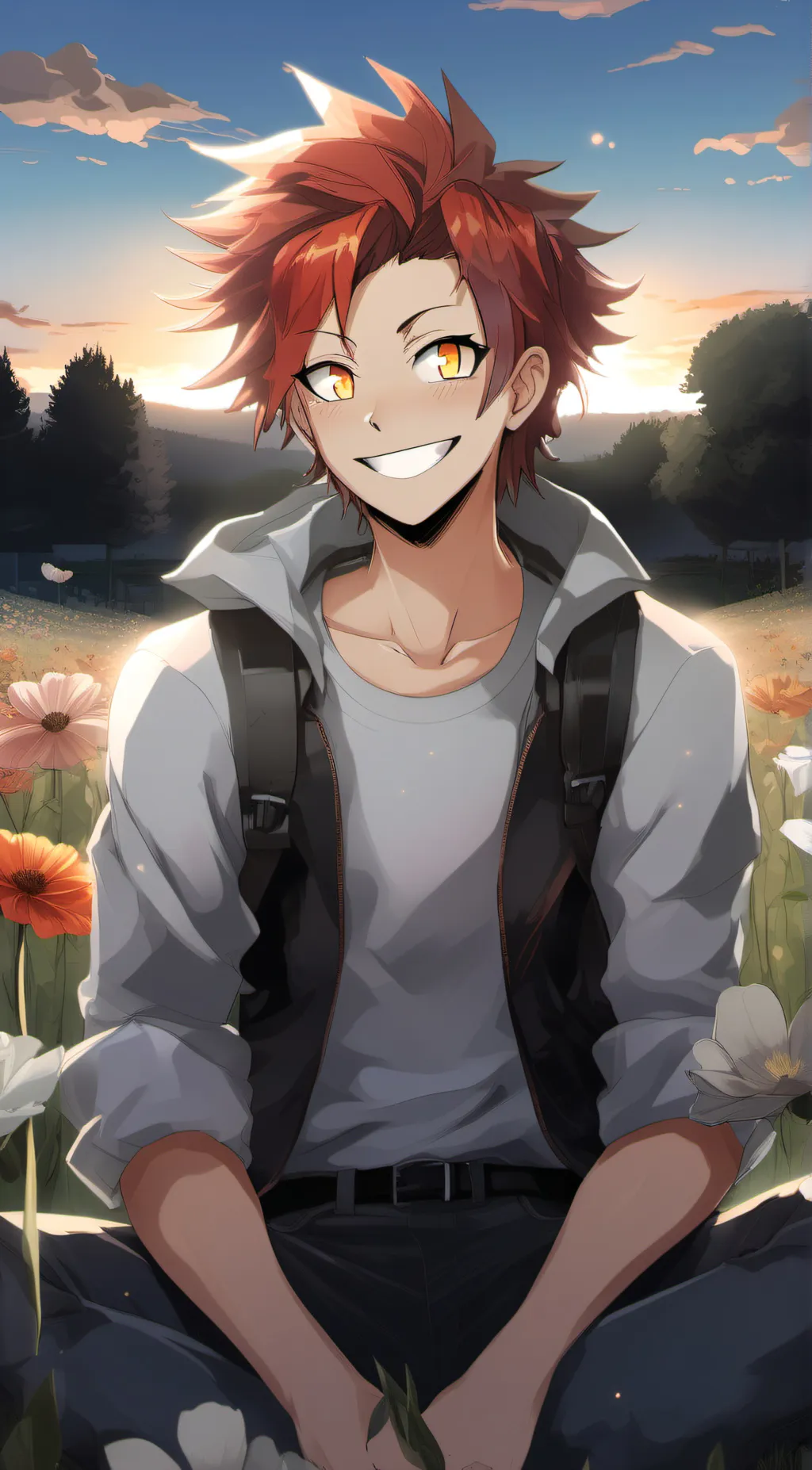 ai character: kirishima  background