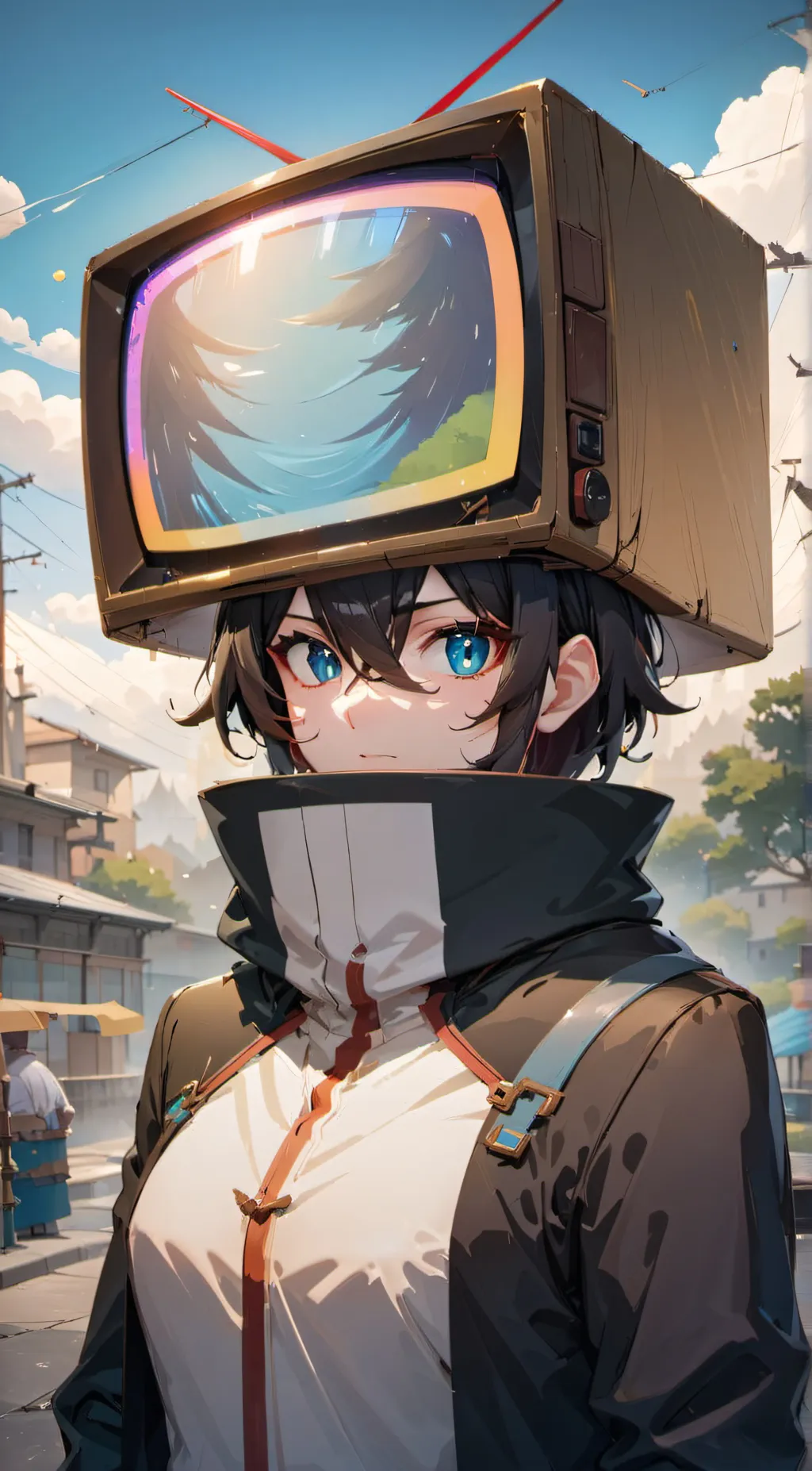 ai character: tv woman background