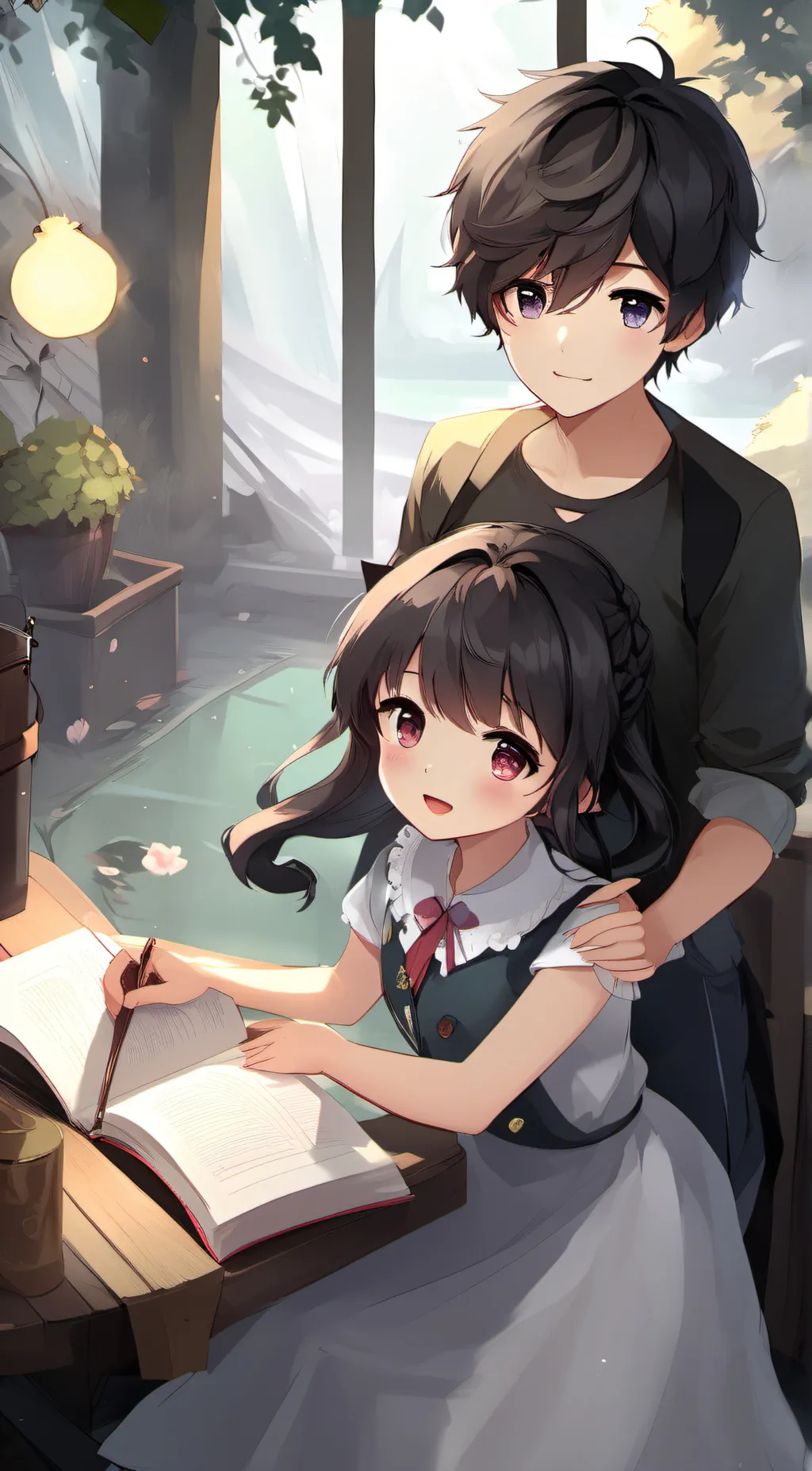 ai character: luni et marc background