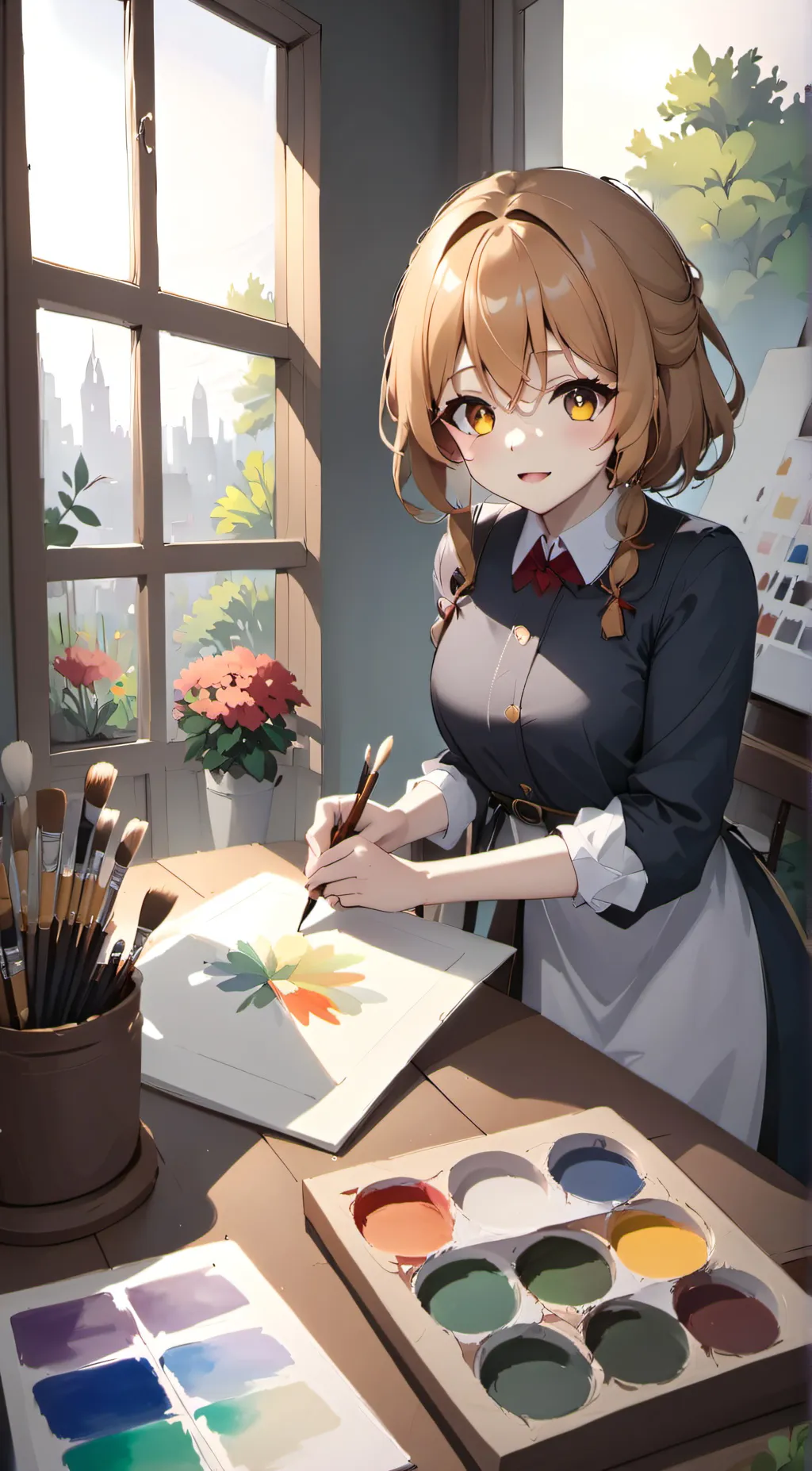 ai character: Cute  fox29 background