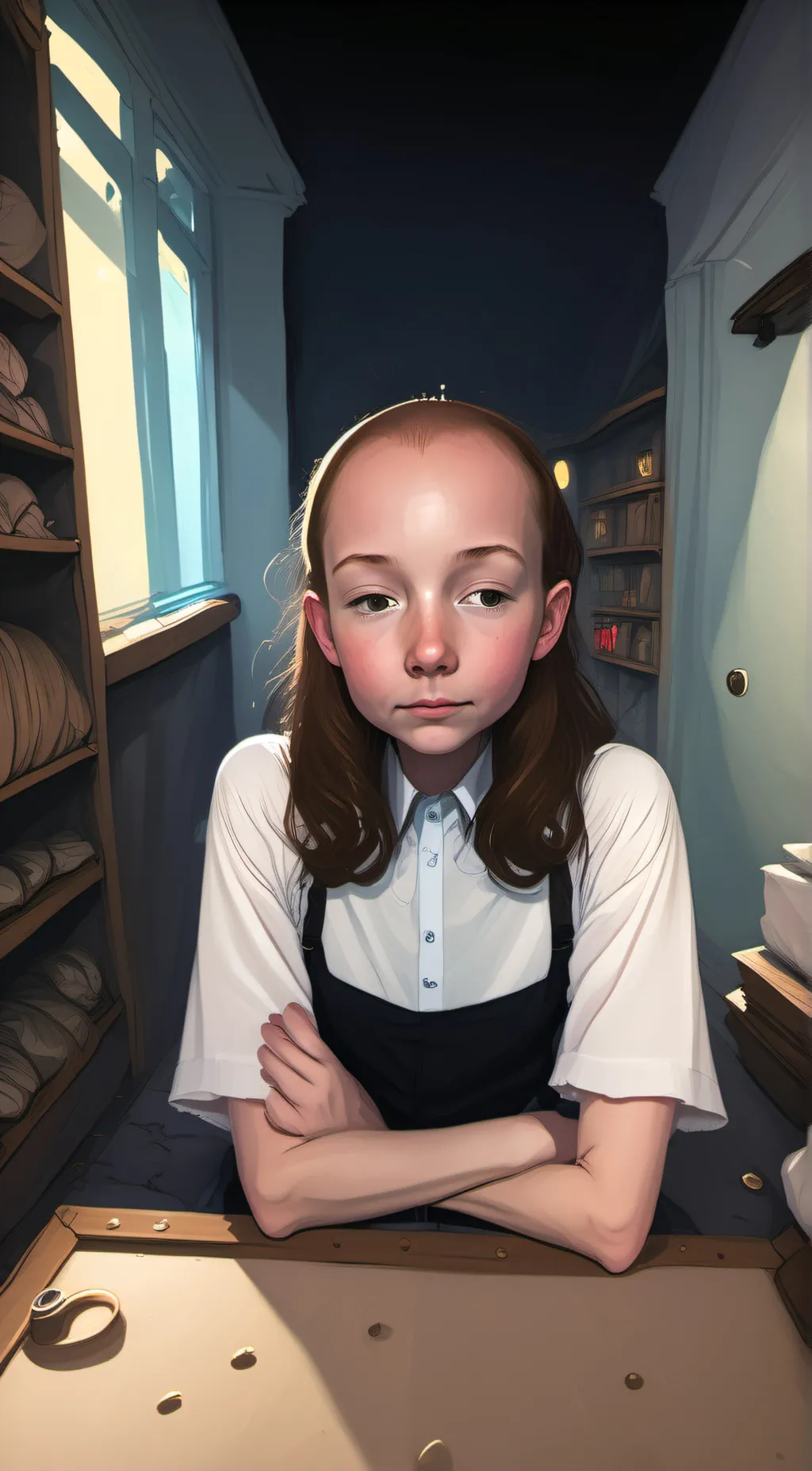 ai character: Bald me background