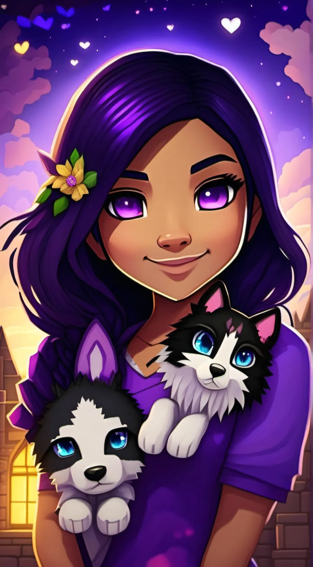 ai character: Aphmau x bluey background