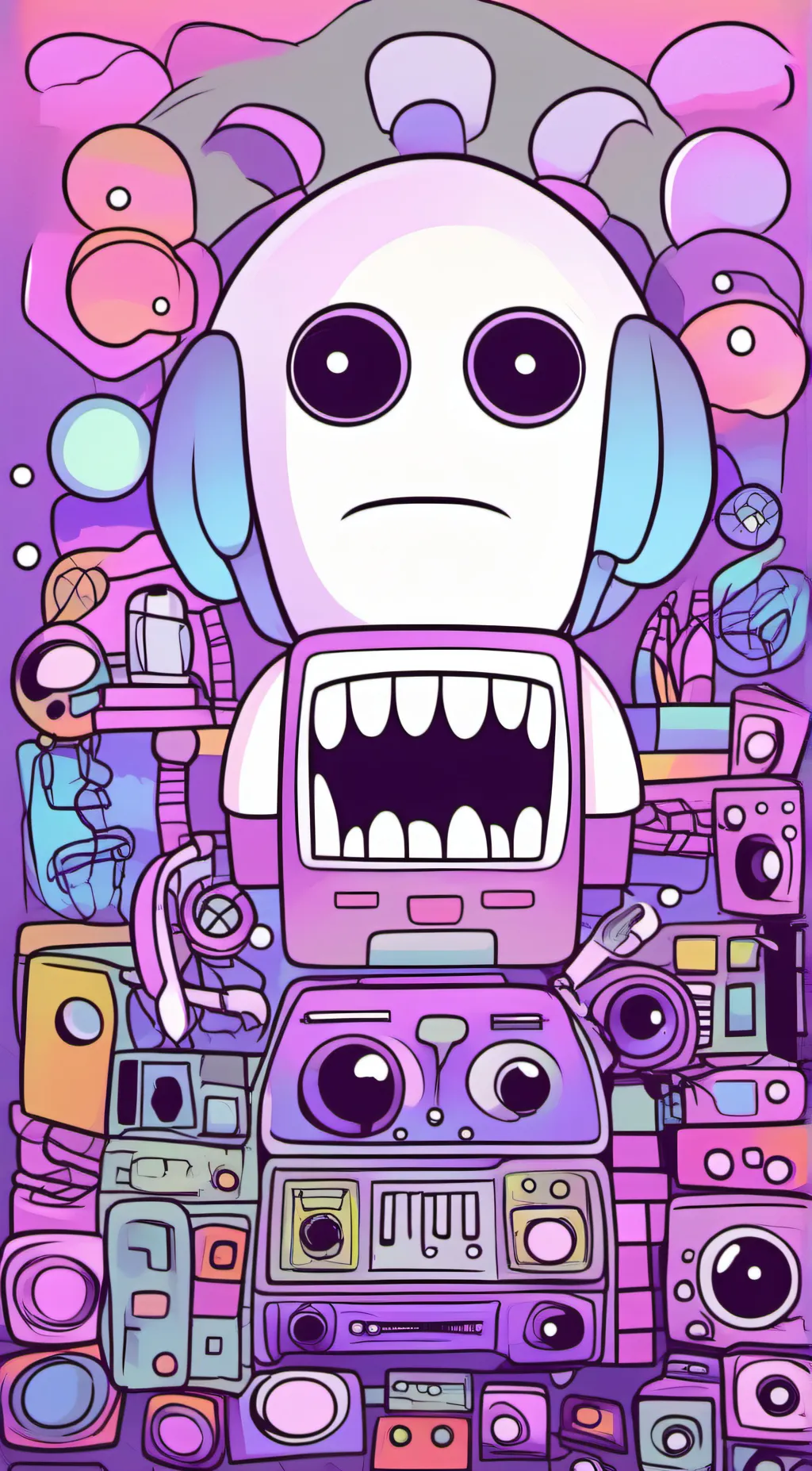 ai character: weirdcore hospital background