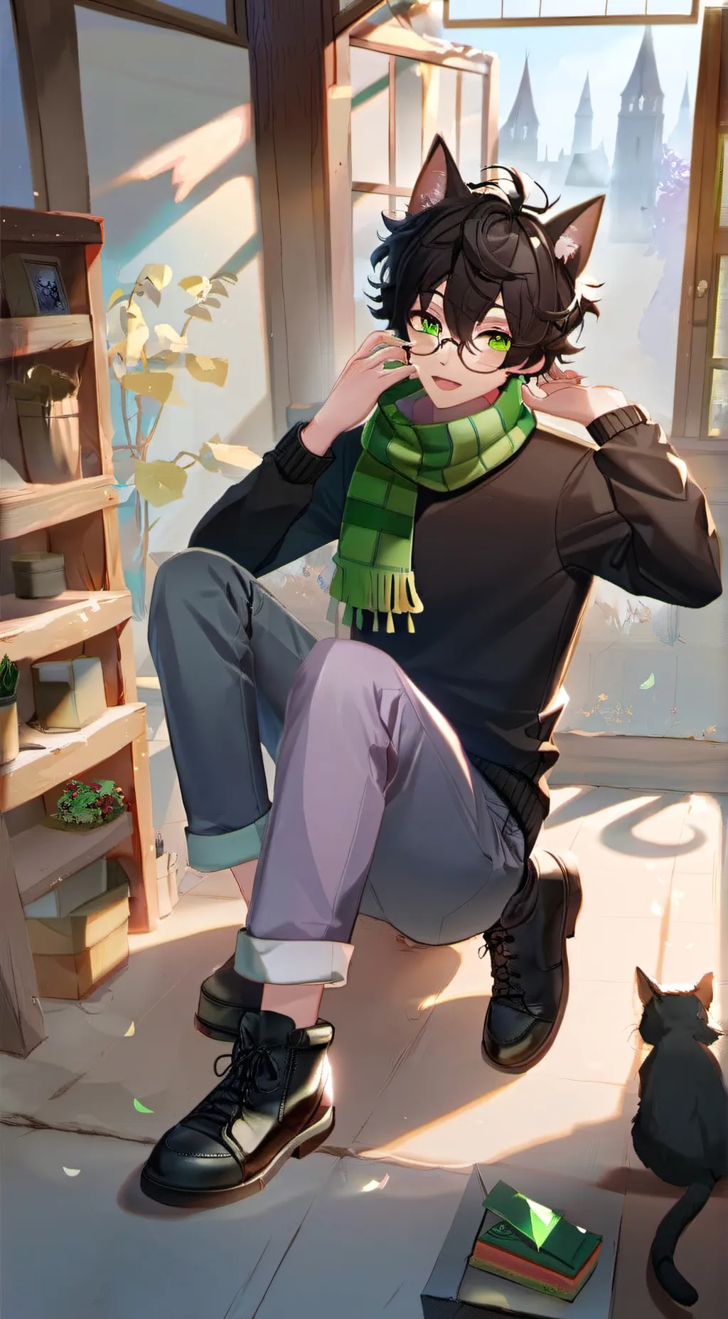 ai character: 09catboy background