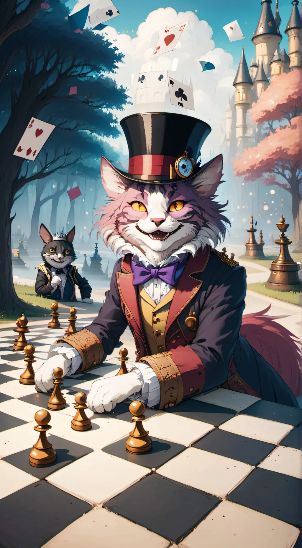 ai character: Cheshire Cat background