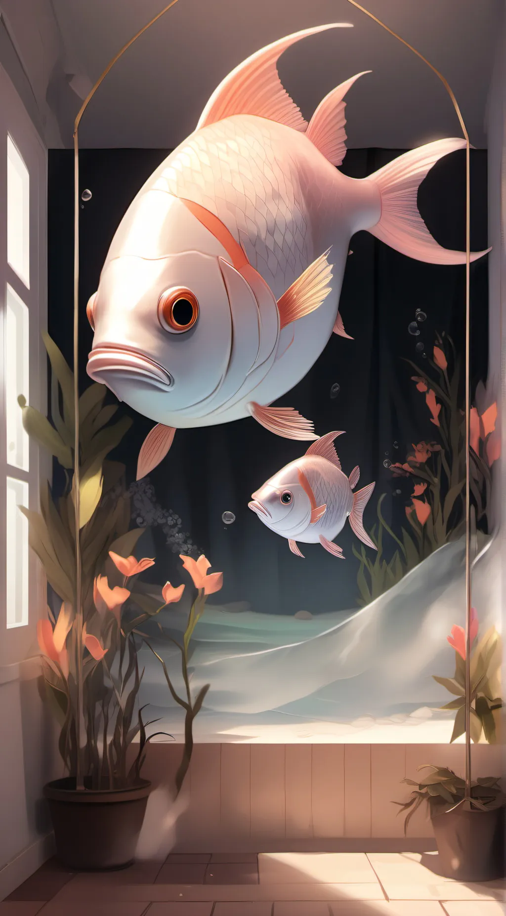 ai character: happi fish background
