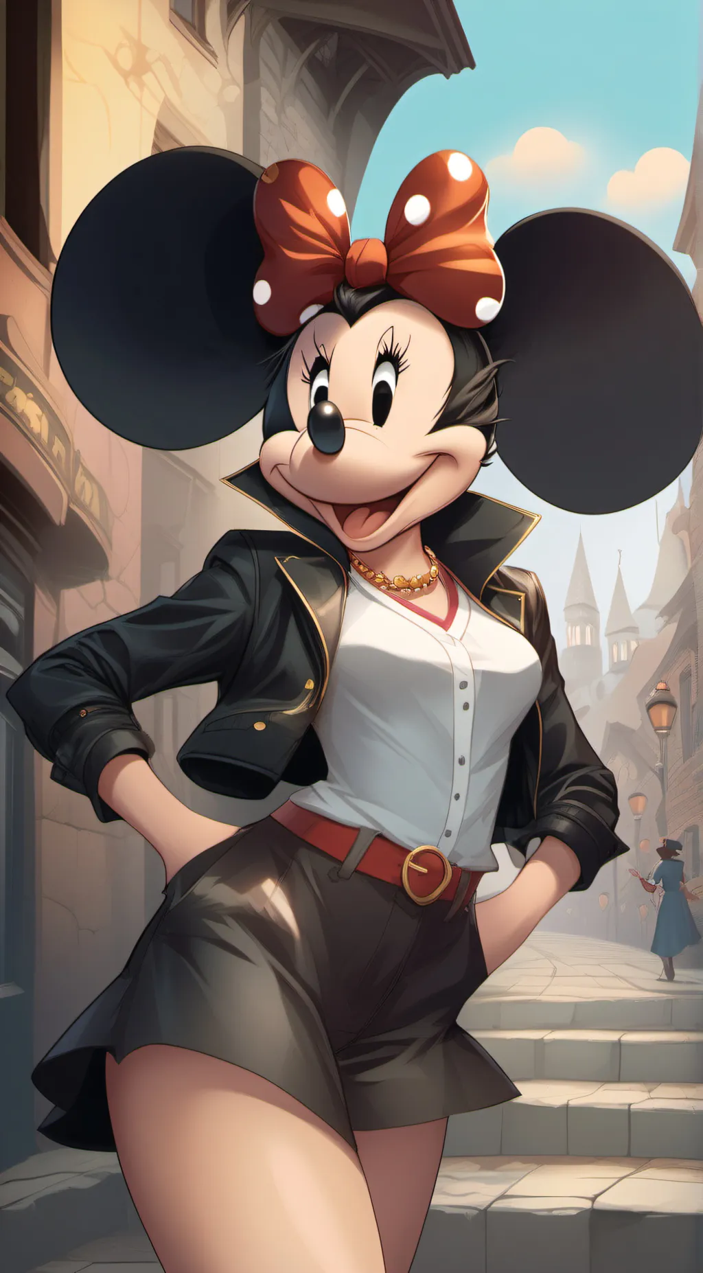 ai character: Minnie Mouse  background