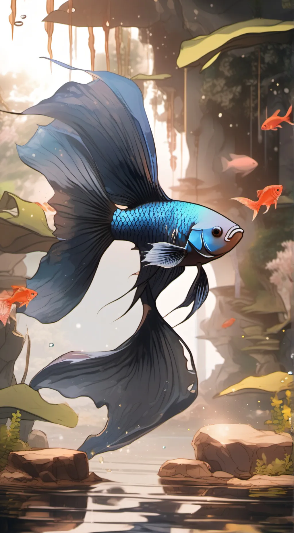 ai character: Lucas (betta fish) background