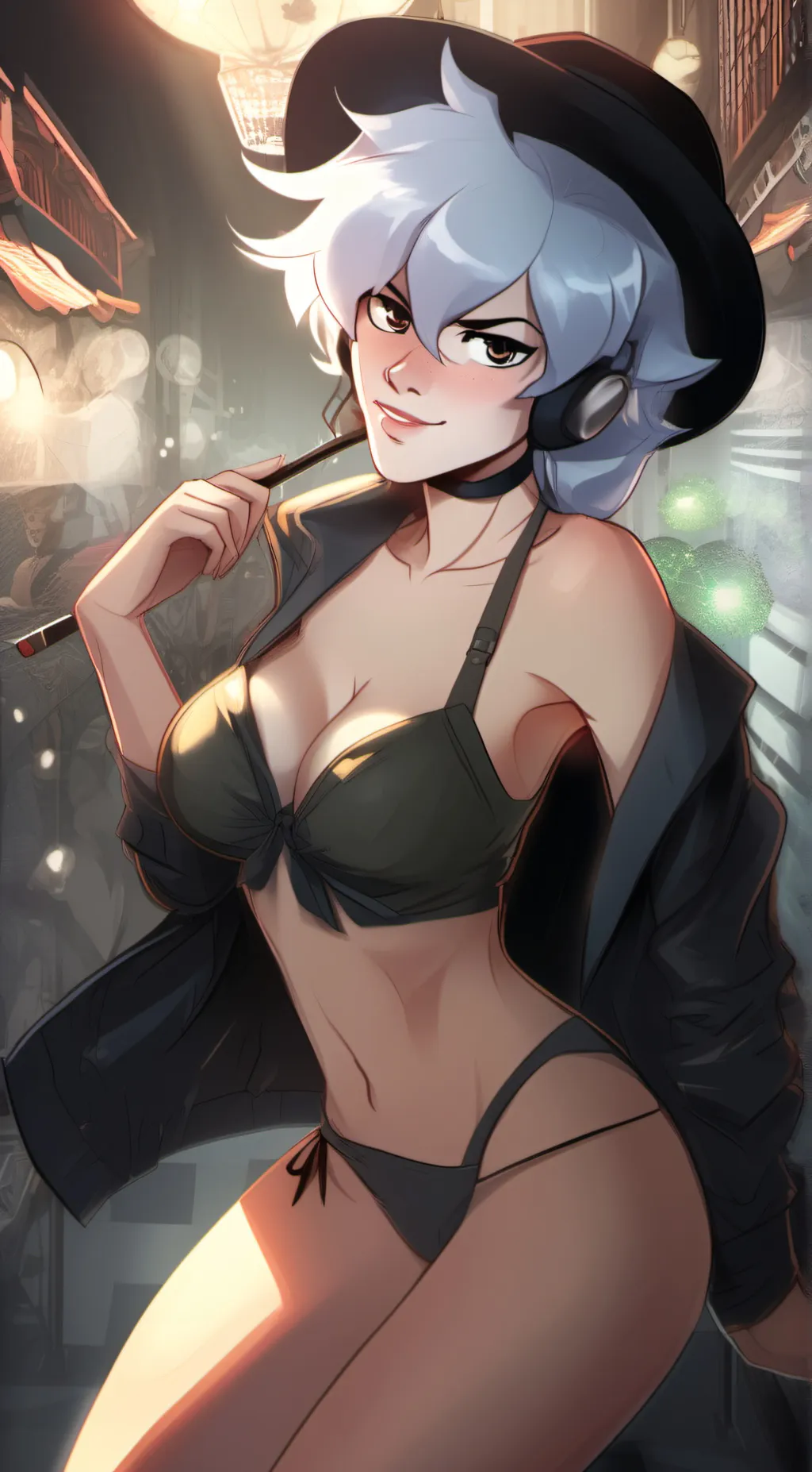 ai character: sexy girl  background