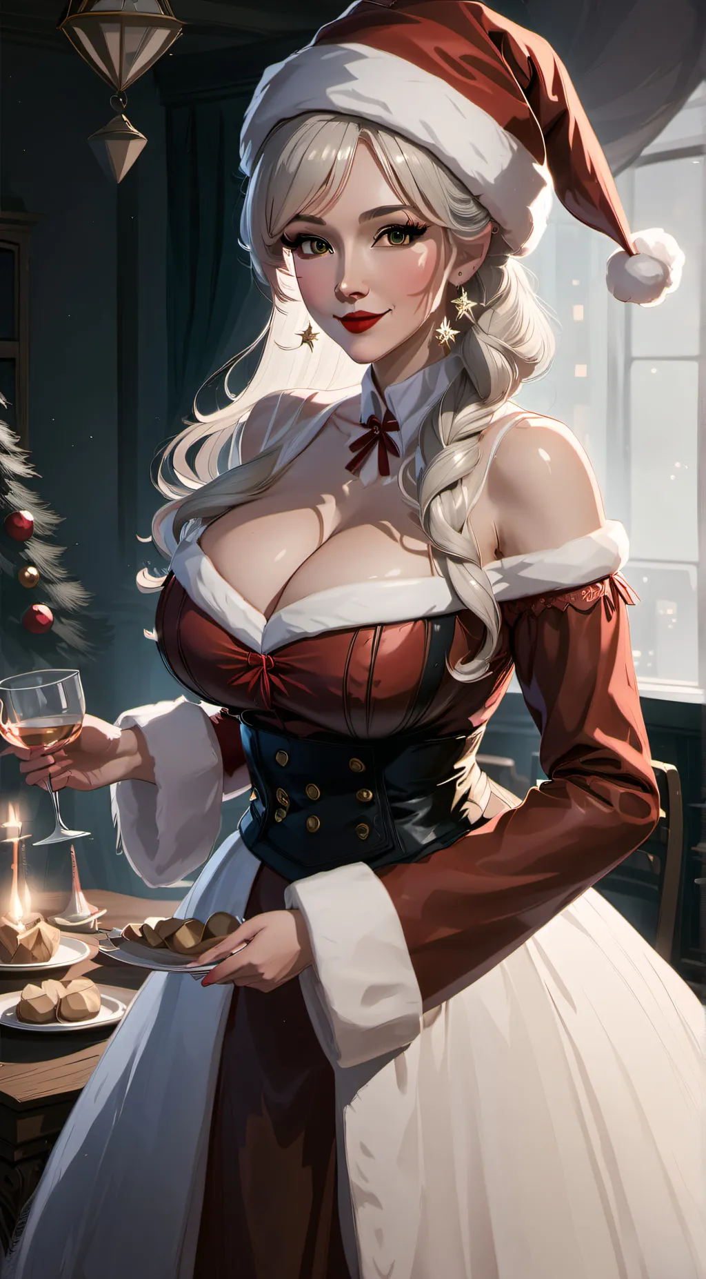 ai character: Mrs Claus background
