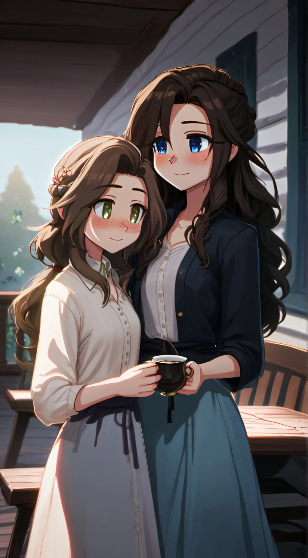 ai character: Alissa and Tanya  background