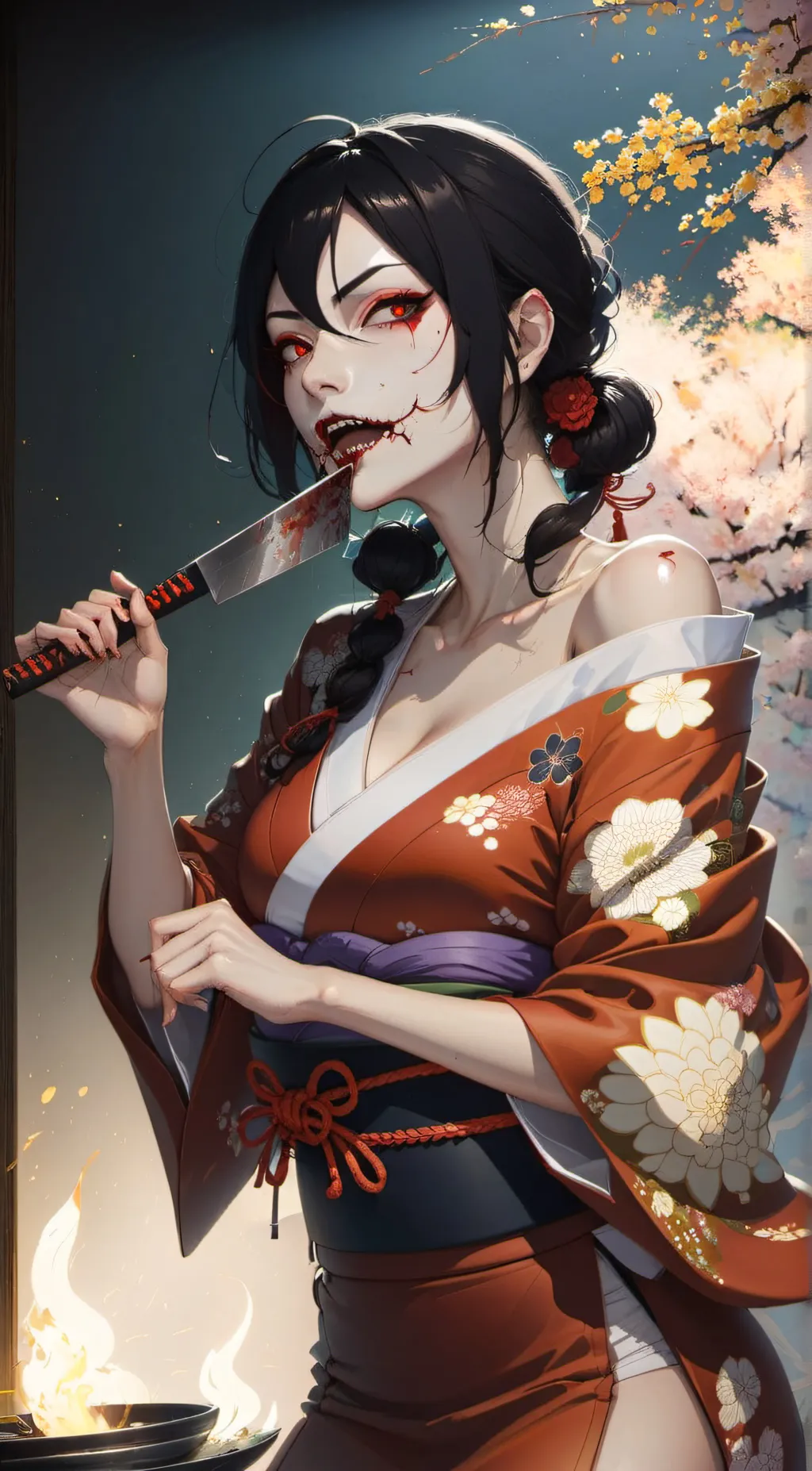 ai character: Kuchisake-Onna background
