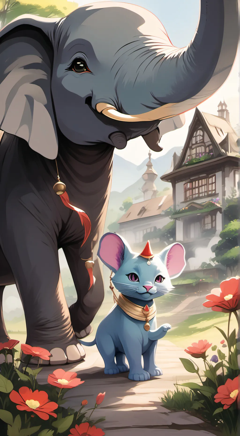 ai character: smurf cat and s.e. background