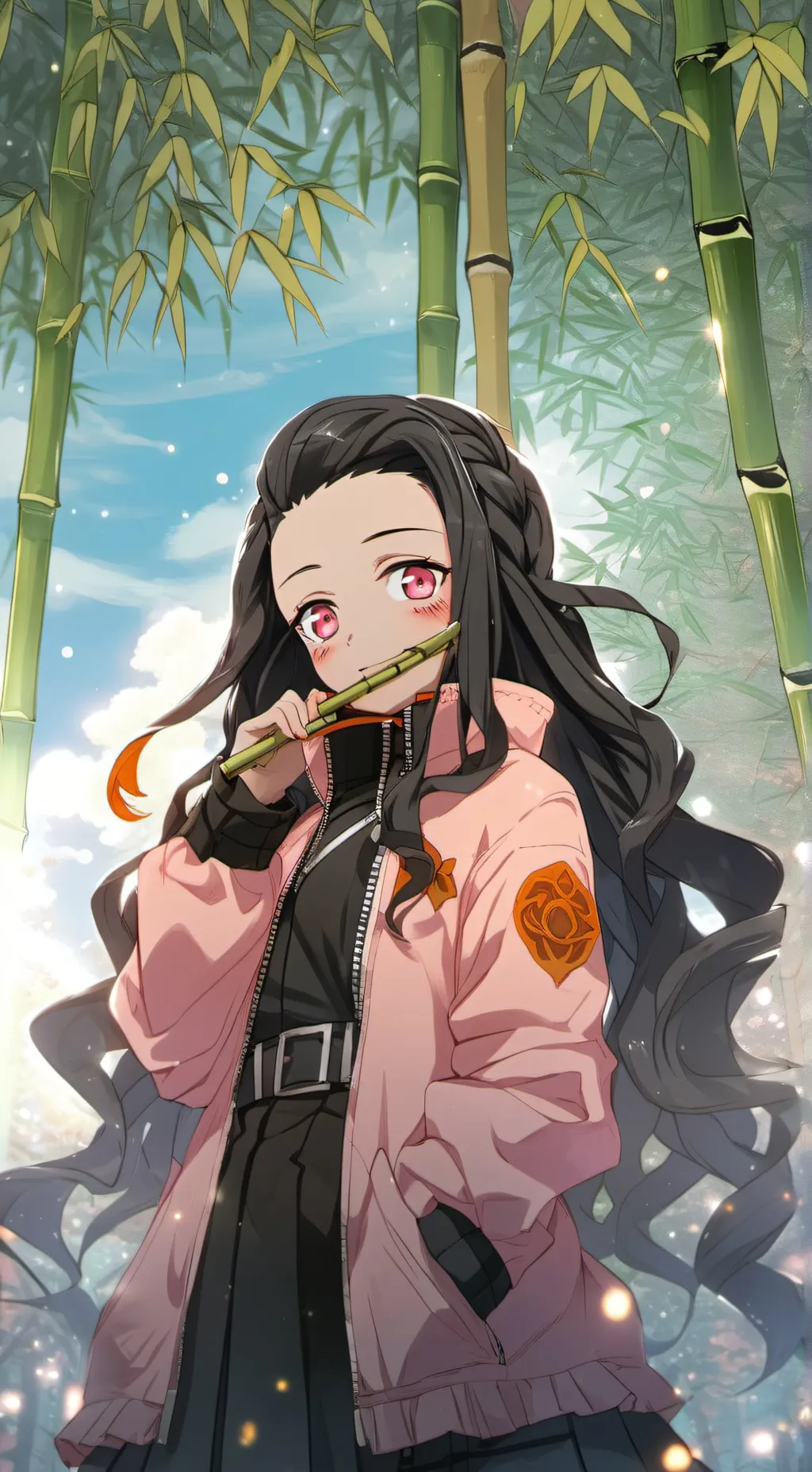 ai character: 💙💜Nezuko kamado💙💜 background