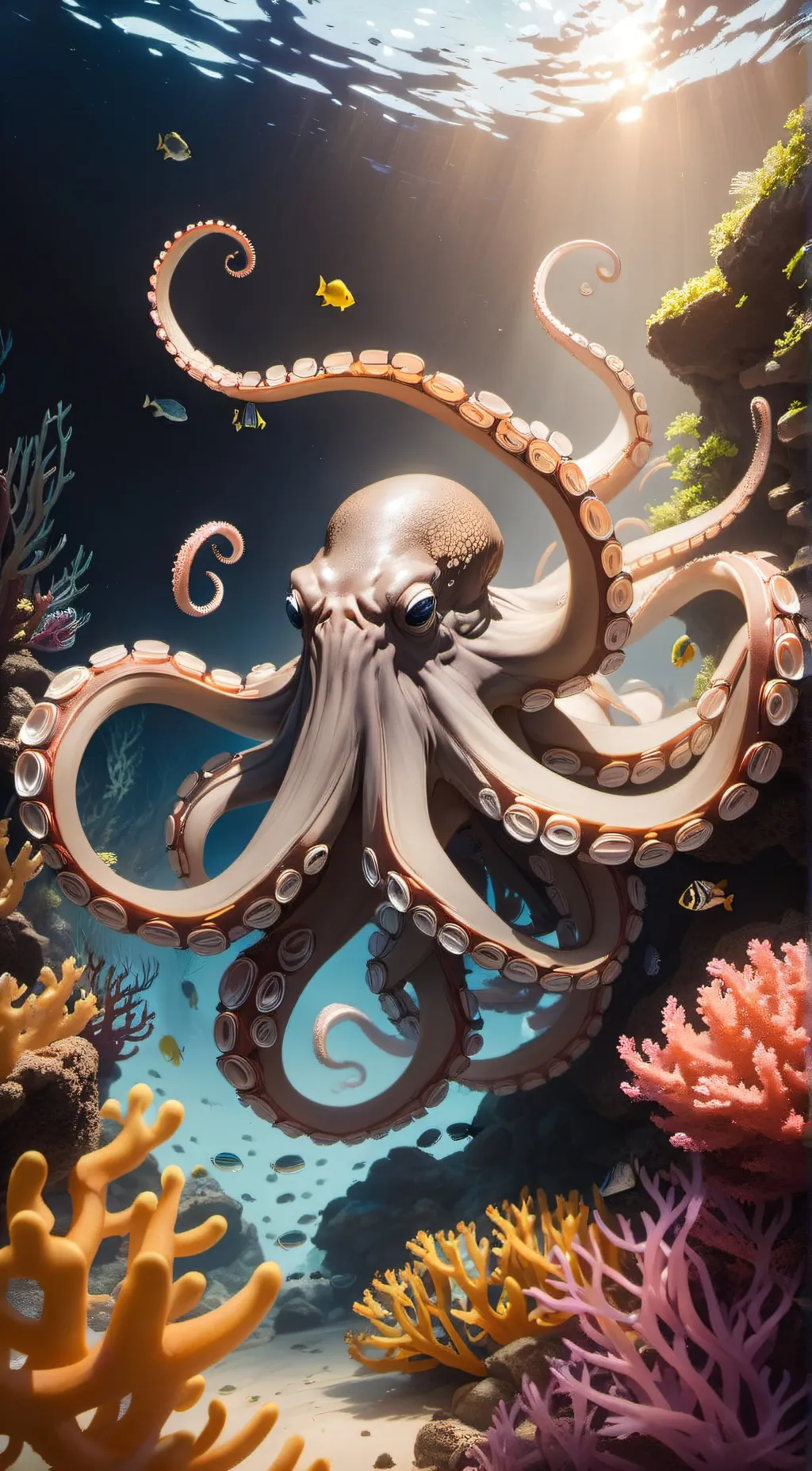 ai character: Singing octopus  background