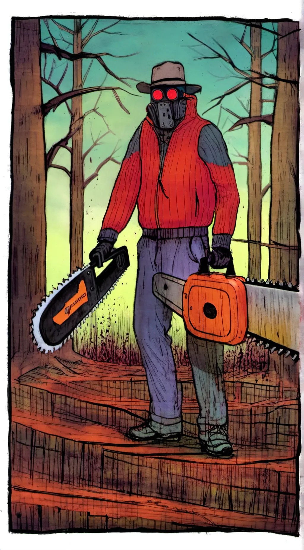 ai character: chainsaw hybrid  background