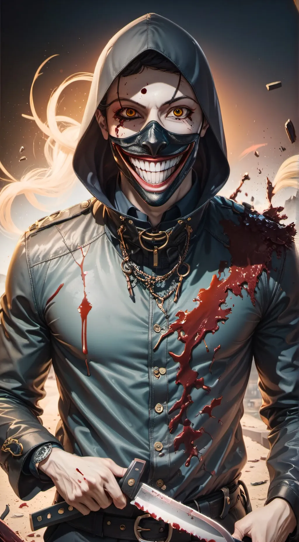 ai character: Vermillion background