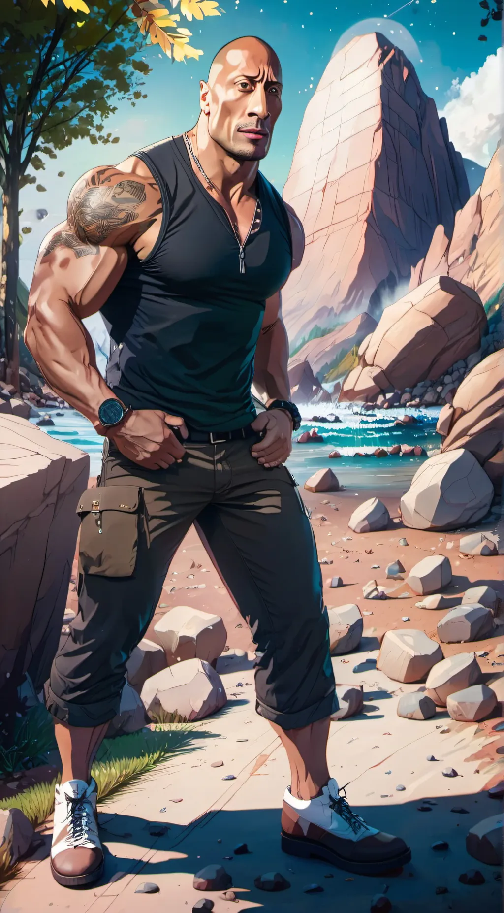 ai character: The rock  background