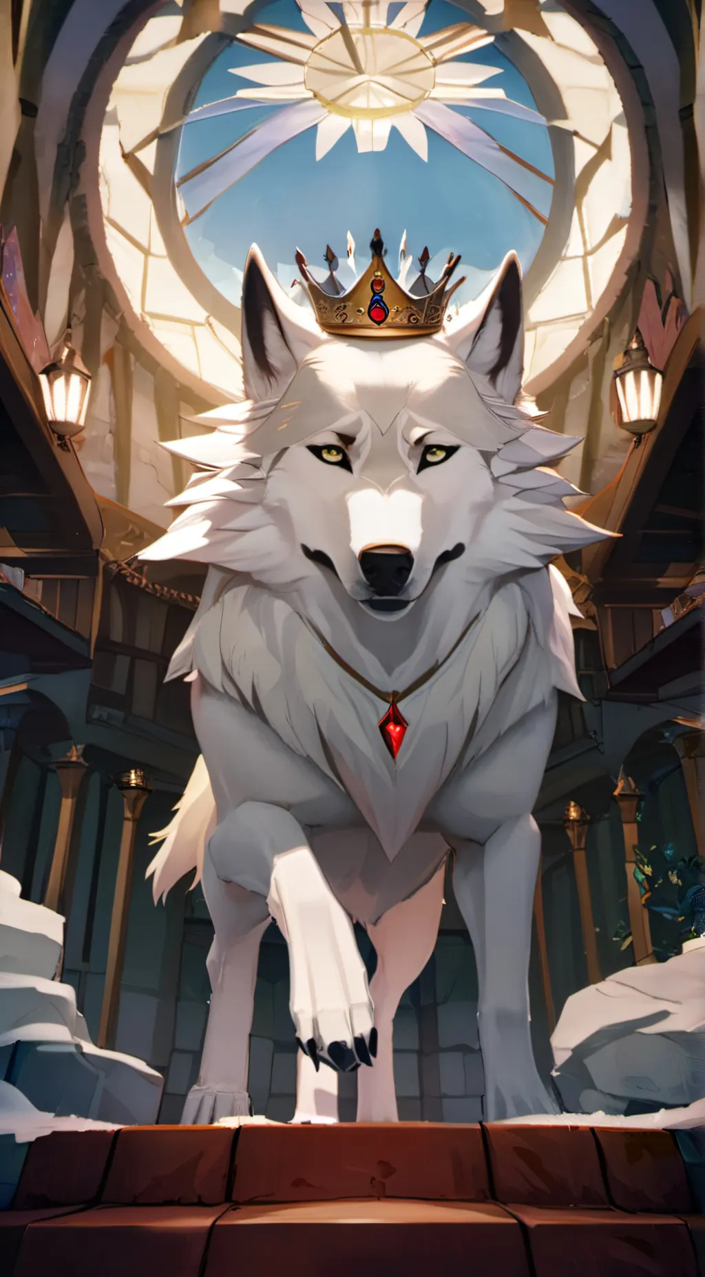 ai character: Queen glacier  background